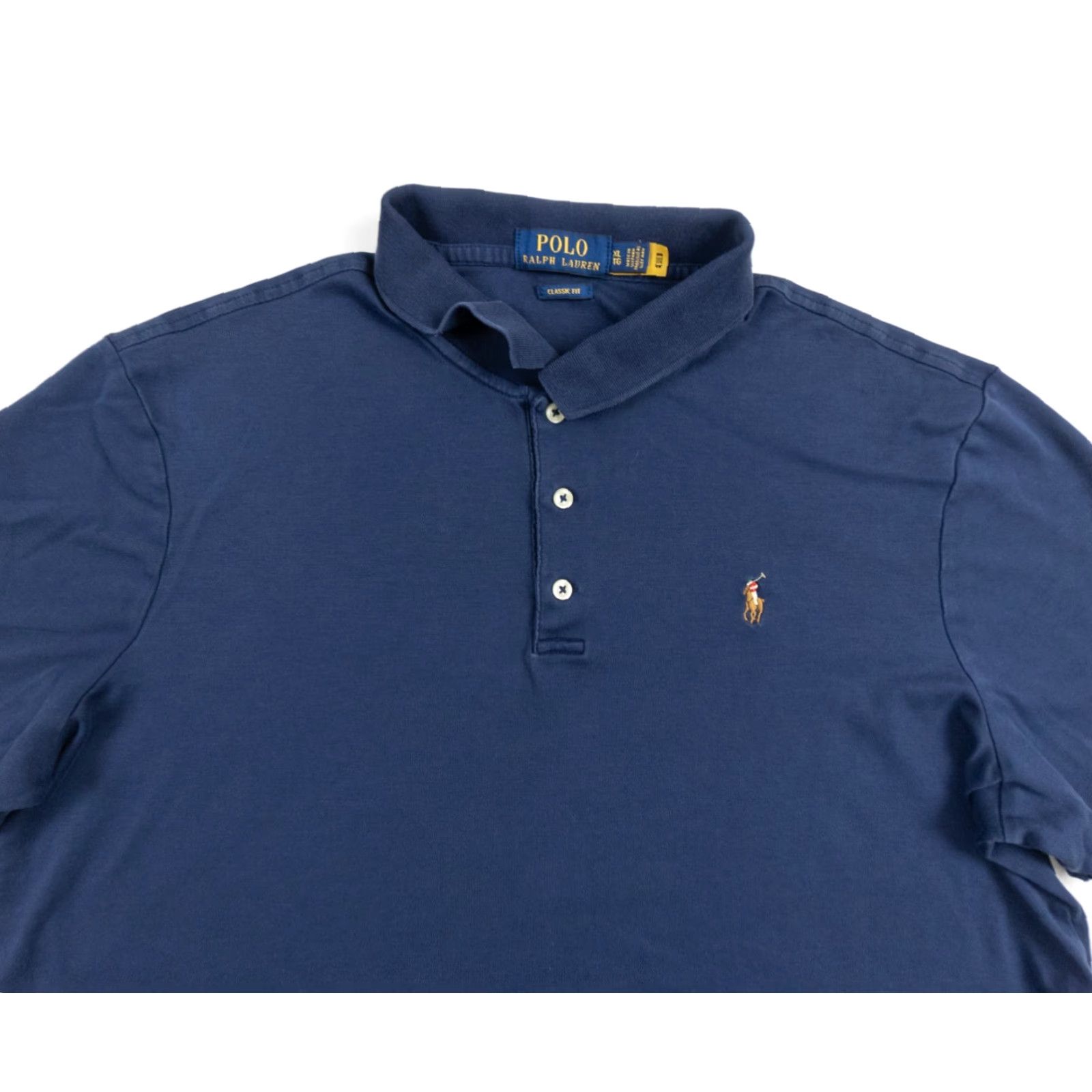 Polo Ralph Lauren VINTAGE Polo Ralph Lauren Shirt Mens XL Blue Classic Fit Short Sleeve Polo with Pony Logo Size US XL / EU 56 / 4 - 2 Thumbnail