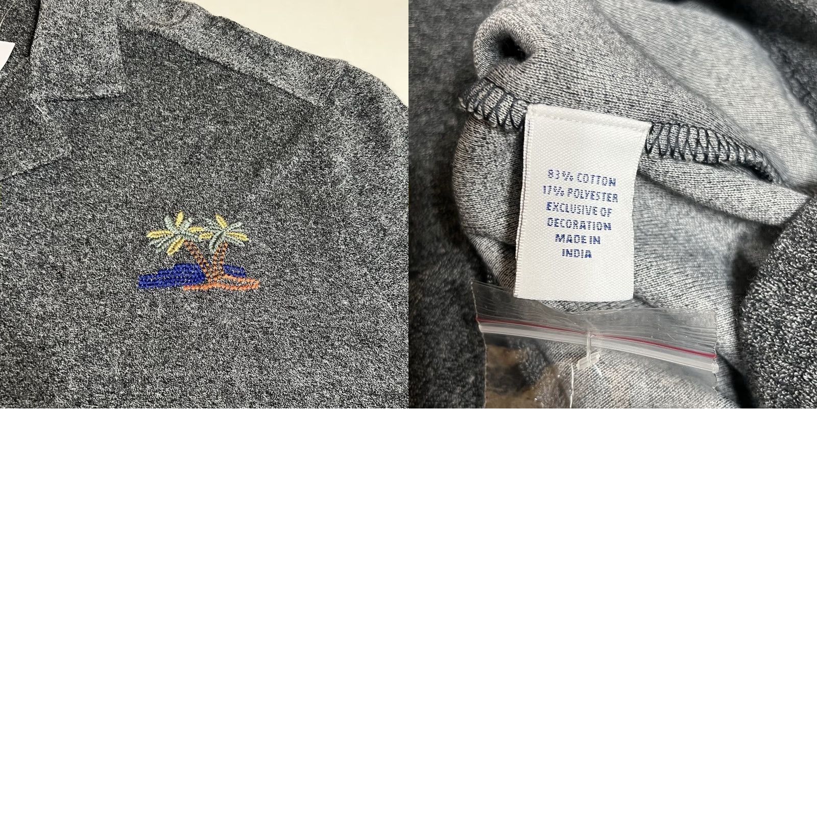 Roundtree & Yorke VINTAGE Roundtree & Yorke Caribbean Short-Sleeve Mens 2XL Gray Palm Tree Button Front NWT Size US XXL / EU 58 / 5 - 8 Thumbnail