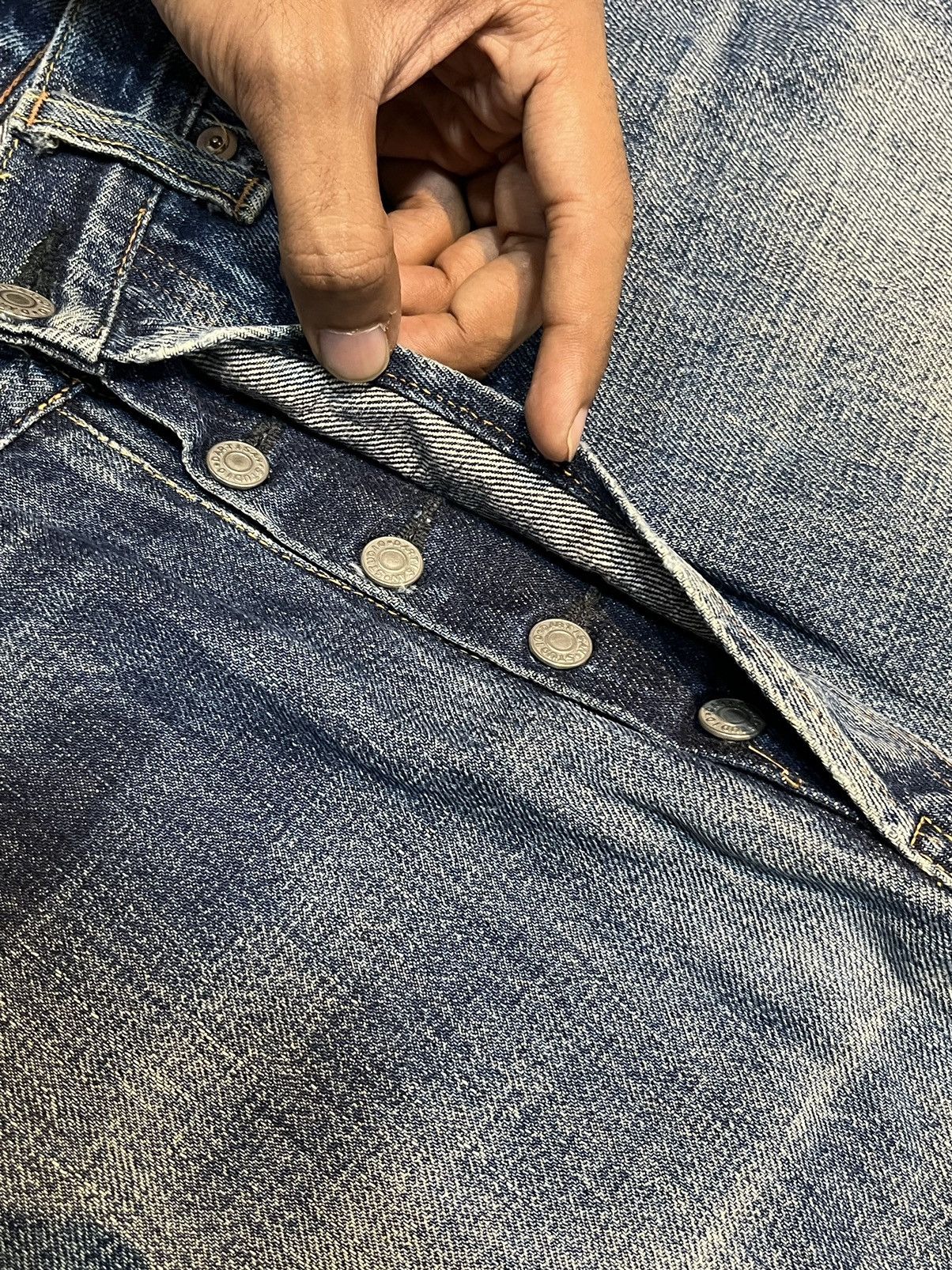 Japanese Brand Vintage Studio D’Artisan Denim Selvage Trashed Jeans Flare Size US 30 / EU 46 - 8 Thumbnail