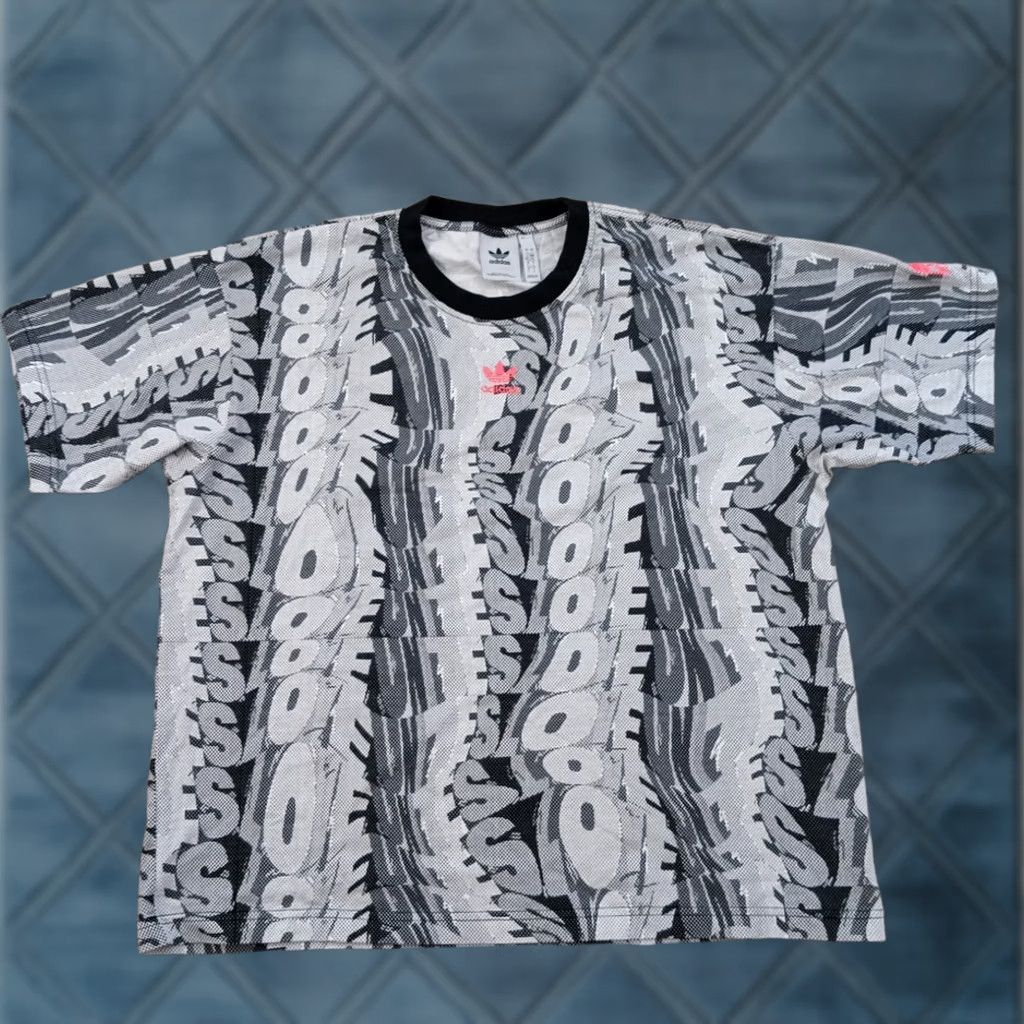 Adidas Adidas Shirt Mens Large Black Love Unites Double Sided Short Sleeve Crew Neck Size US L / EU 52-54 / 3 - 1 Thumbnail