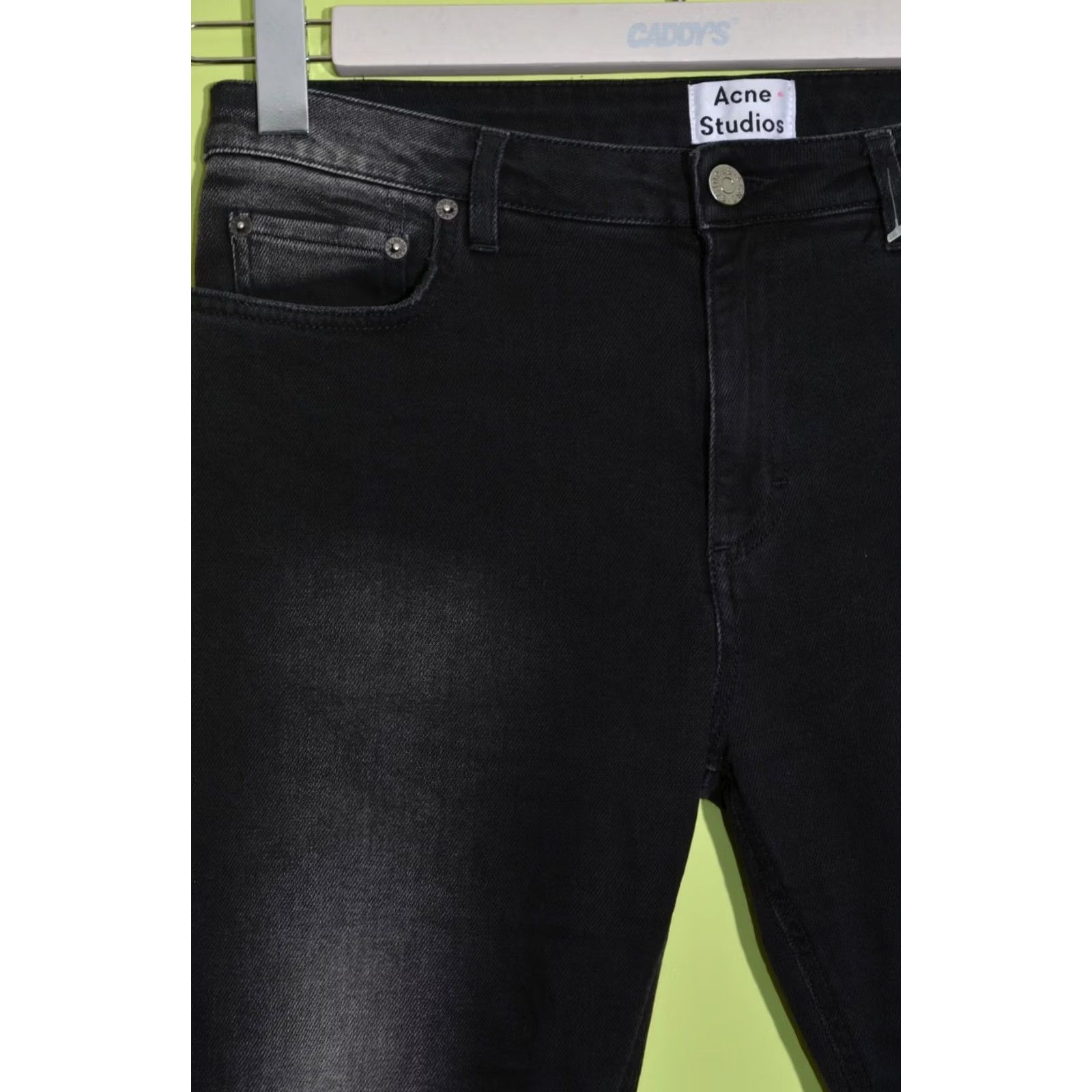 Acne Studios ACNE STUDIOS Women's Jeans Black Size 34 Regular Cotton Elastane Straight 34 34 Black Womens Jeans Size 24" / US 00 / IT 34 - 2 Thumbnail