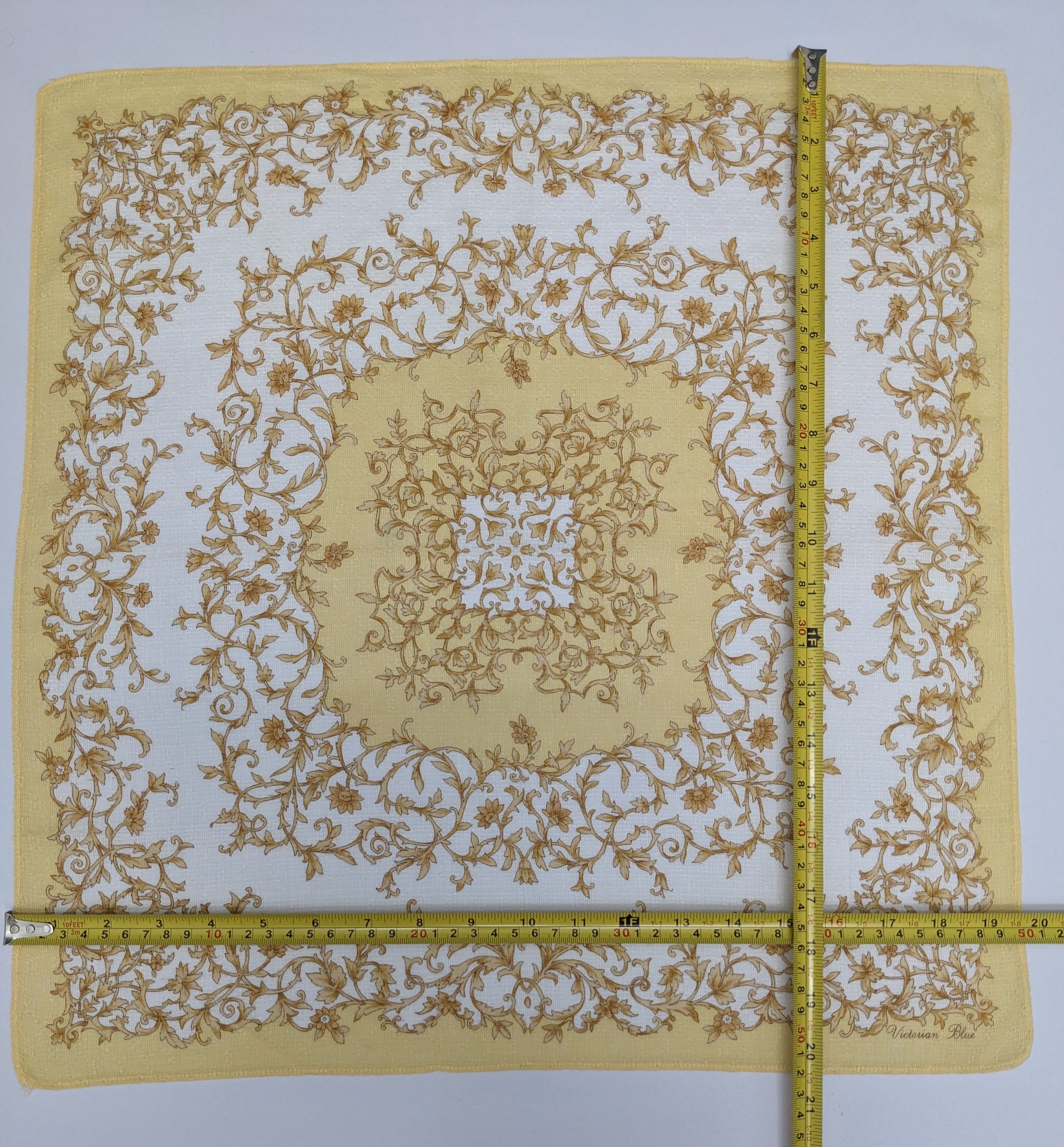Other VICTORIAN BLUE GOLDEN FILIGREE SCROLLWORK HANDKERCHIEF Size ONE SIZE - 4 Thumbnail