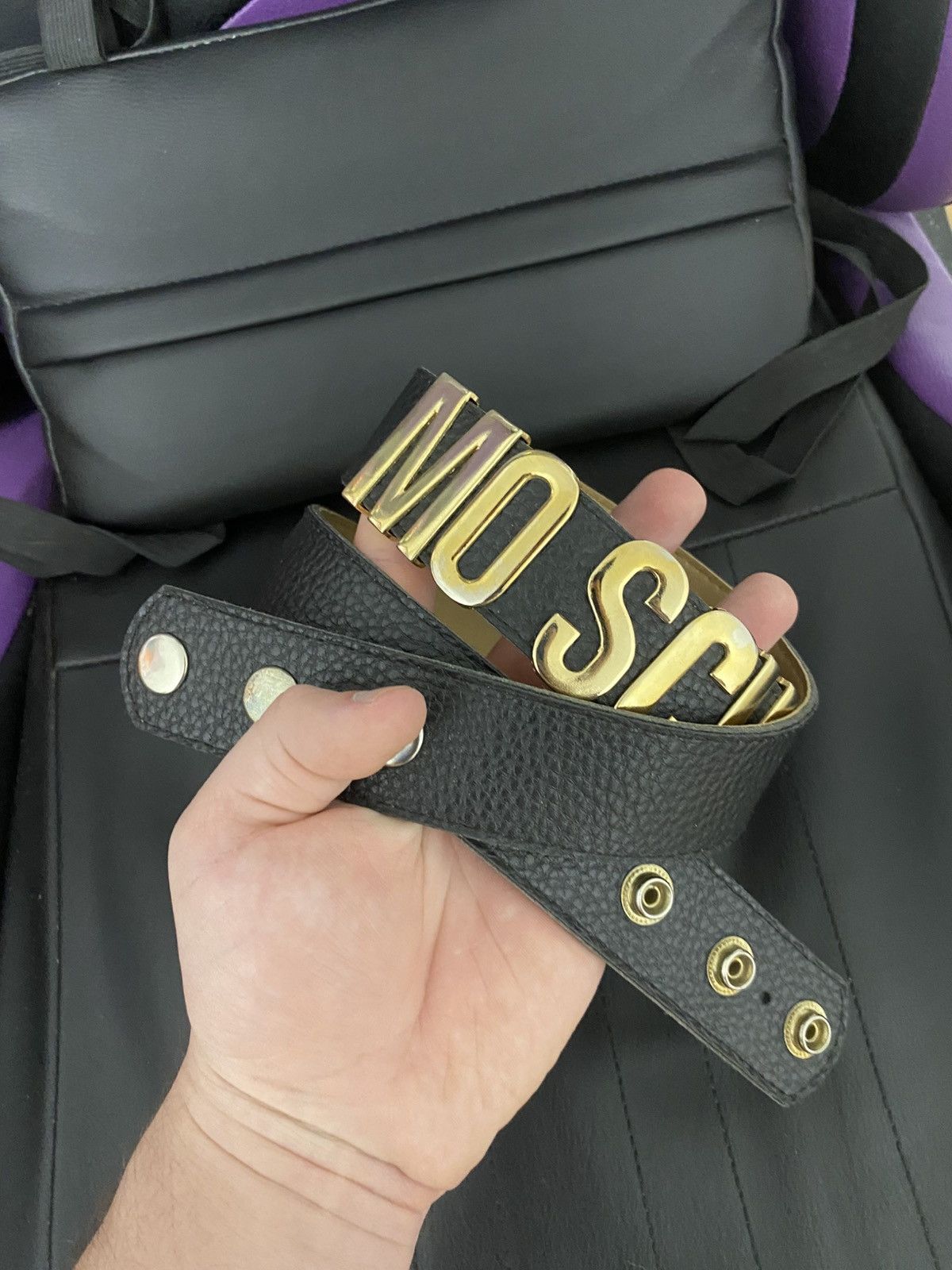 Japanese Brand × Vintage Moschino vintage distressed rhinestones belt Size ONE SIZE - 1 Thumbnail