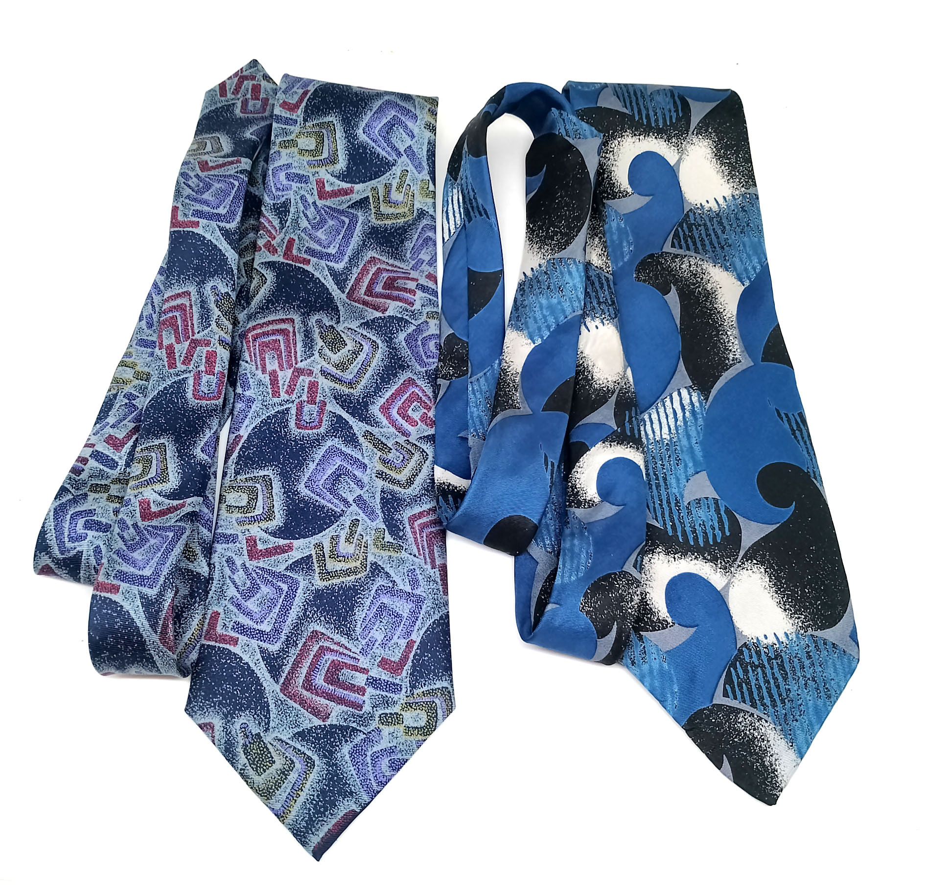 Other Pair of Vintage 1990s Scruff of the Neck Abstract Silk Ties Size ONE SIZE - 5 Thumbnail