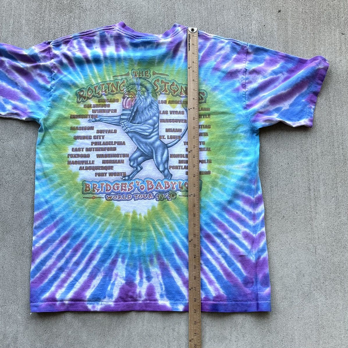 Band Tees × The Rolling Stones × Vintage Vintage Rolling Stones Band Tea 90S Single Stitch Tye Dye Size US XL / EU 56 / 4 - 8 Thumbnail