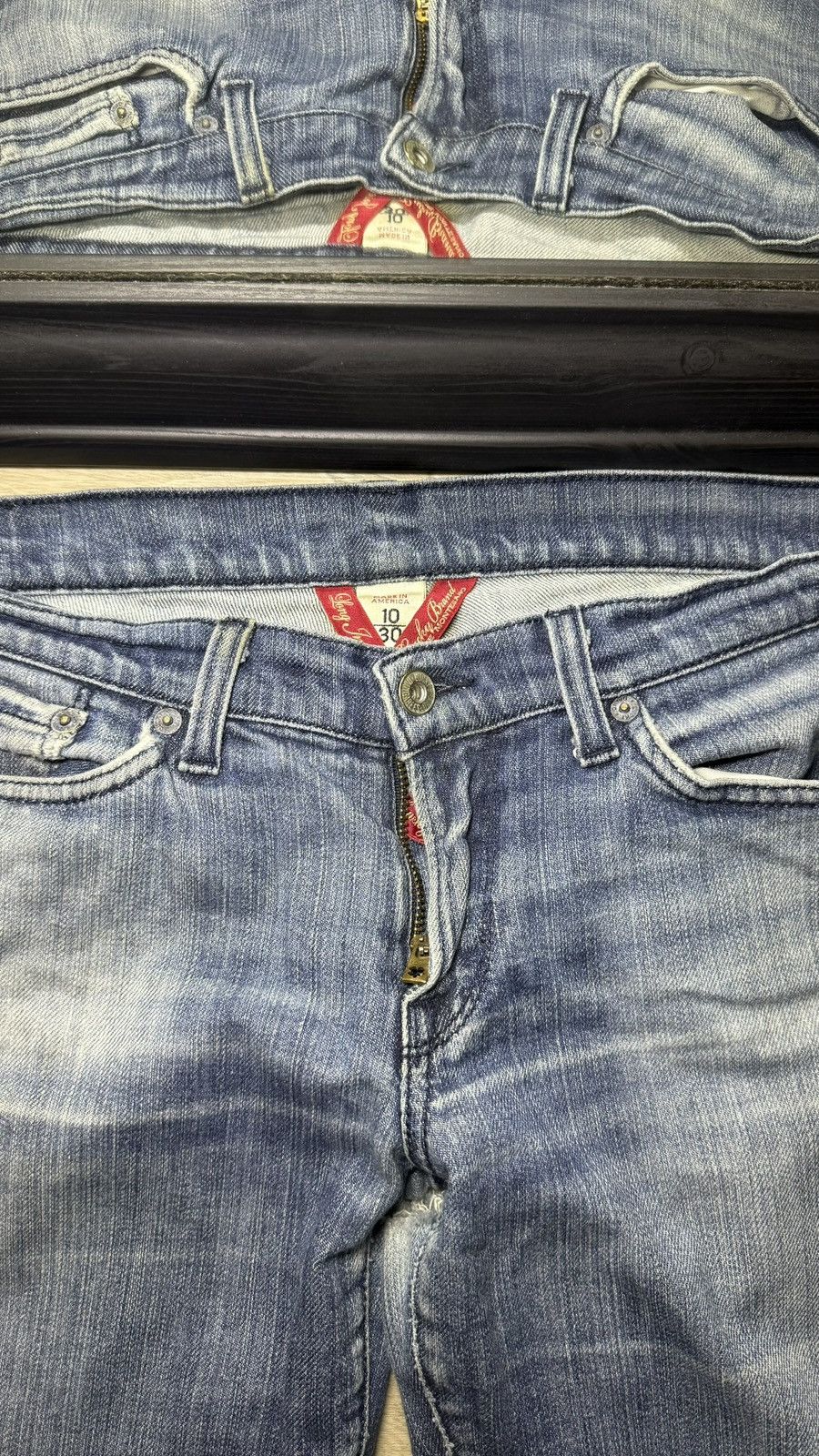 Lucky Brand Y2K 2000s Lucky Brand Low Rise Flared 10 x 30 Denim Jeans Size 32" / US 10 / IT 46 - 4 Thumbnail