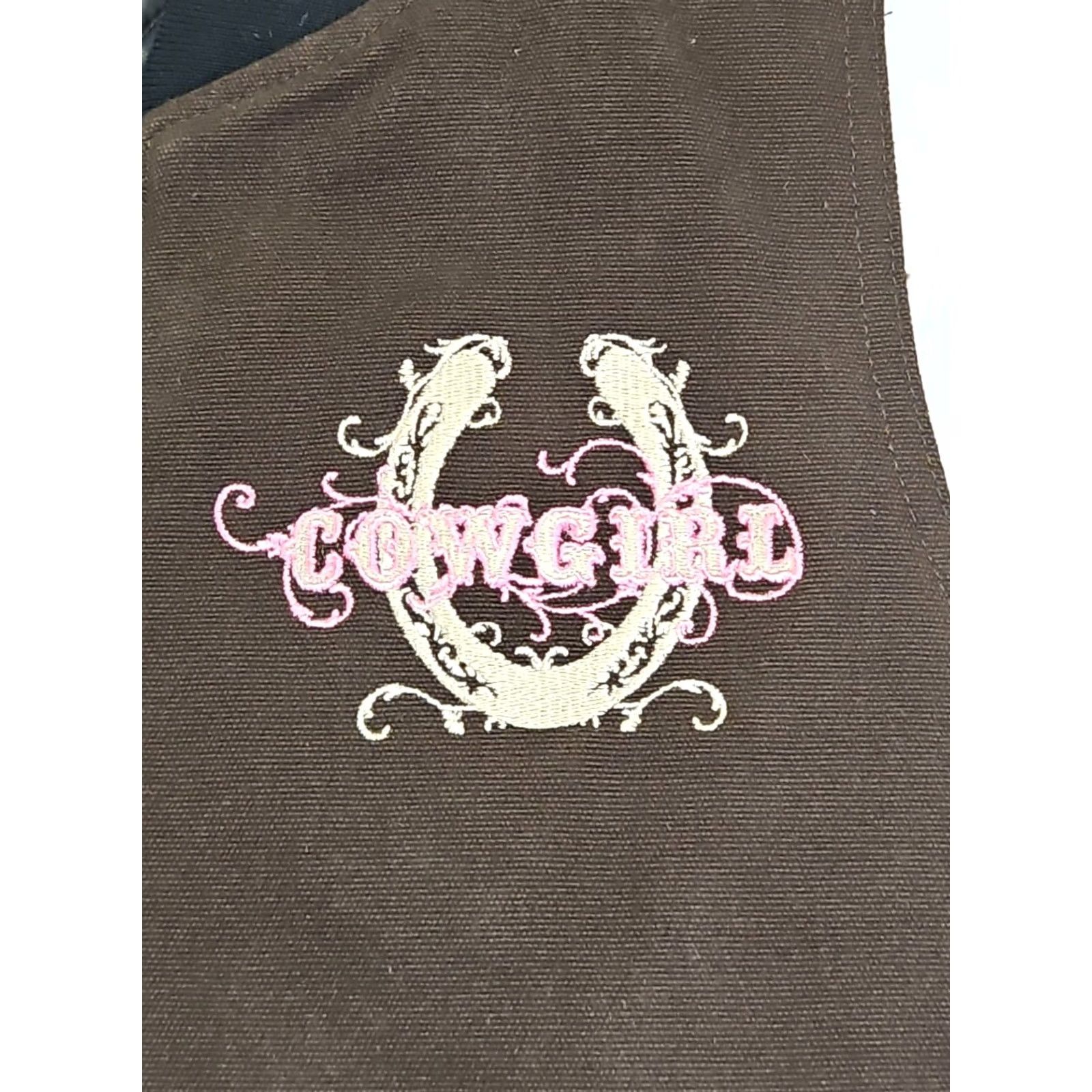 Vintage VINTAGE Y2K Cowgirl Western Zip Vest Brown Horseshoe Graphic Ransom Ranch Size M Women Embroidered Cotton Zip Vest Western Mens Women Girls? Size M / US 6-8 / IT 42-44 - 5 Thumbnail