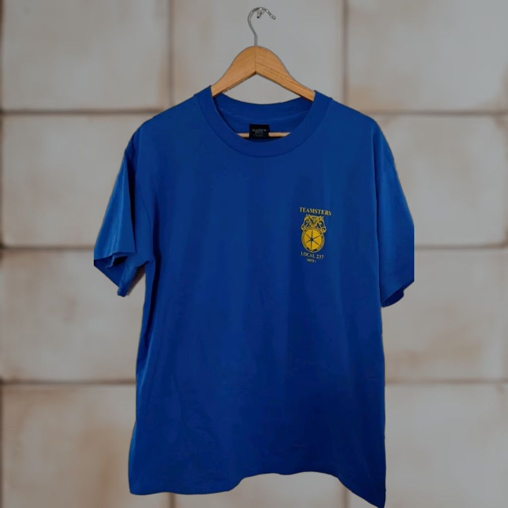Vintage VINTAGE Teamsters Local 237 Unite Union T-shirt Men's Large USA Blue 50/50 Platinum Plus Short Sleeve Size US L / EU 52-54 / 3 - 1 Thumbnail