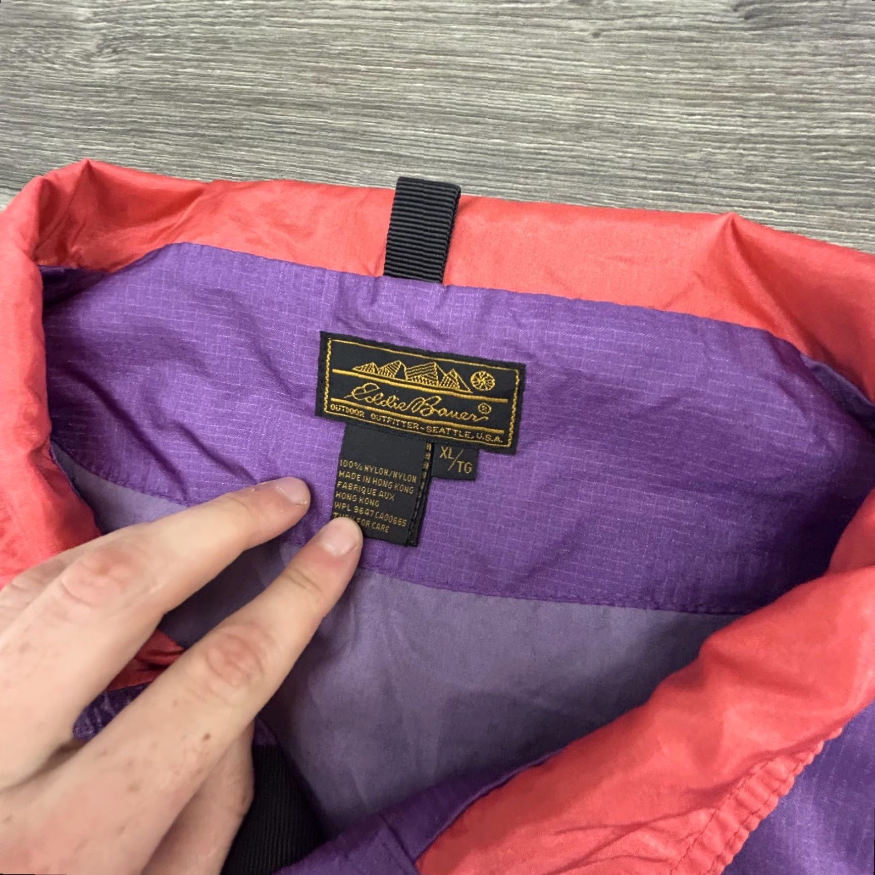 Eddie Bauer VINTAGE Eddie Bauer Jacket Mens XL Windbreaker Pouch Nylon 90s Outdoors Purple Red Collared Zip Pocket Size US XL / EU 56 / 4 - 4 Thumbnail