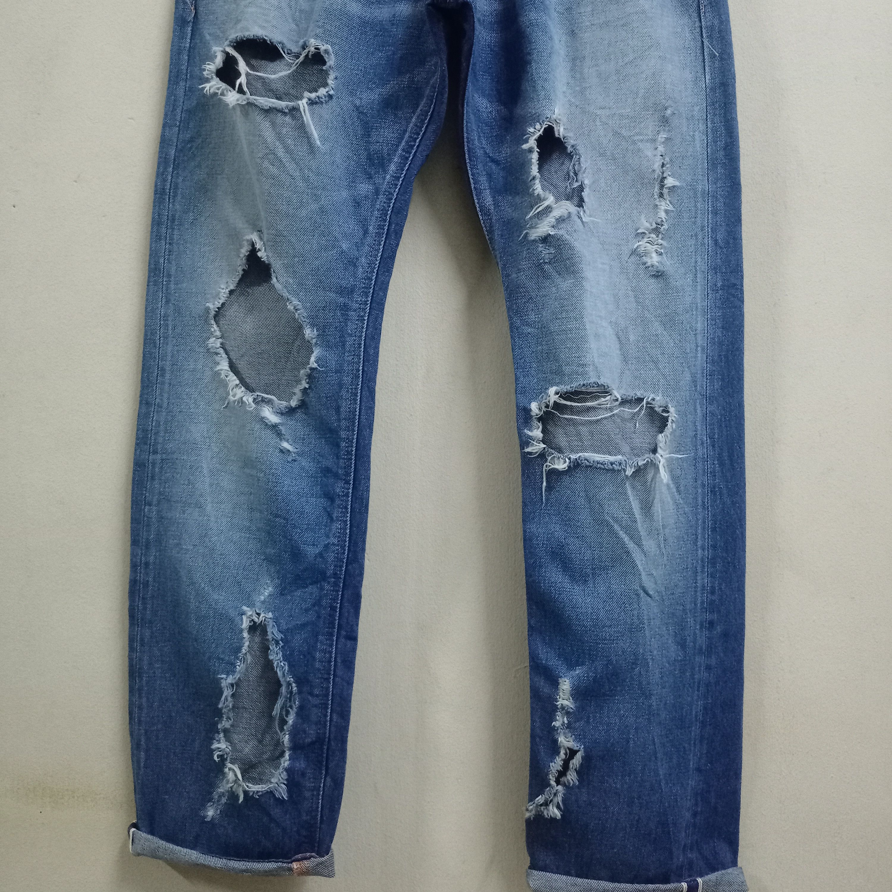 Japan Blue Vintage Setto By JAPAN BLUE Selvedge Ripped Jeans 29x31 Size US 29 - 5 Thumbnail