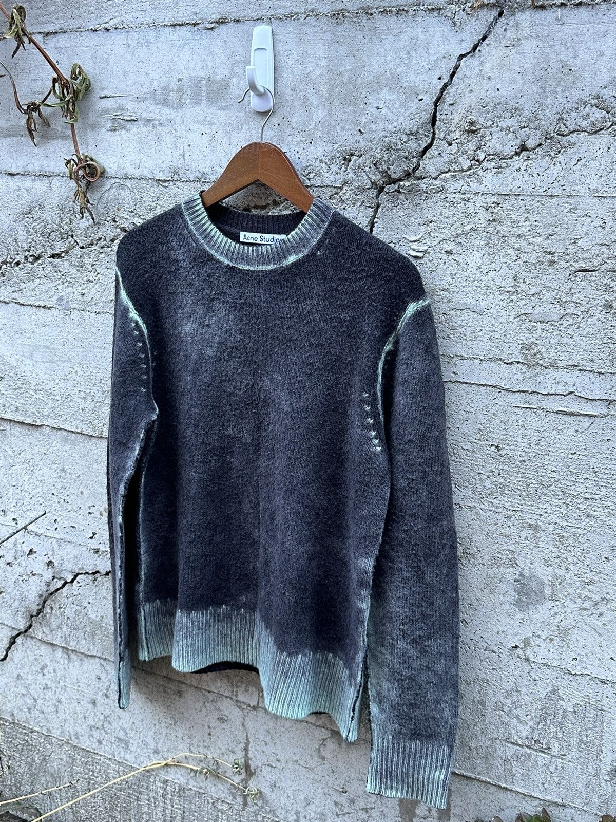 image of Grail Acne Studios Mint Sun Acid Washed Sweater, Men's (Size Medium)