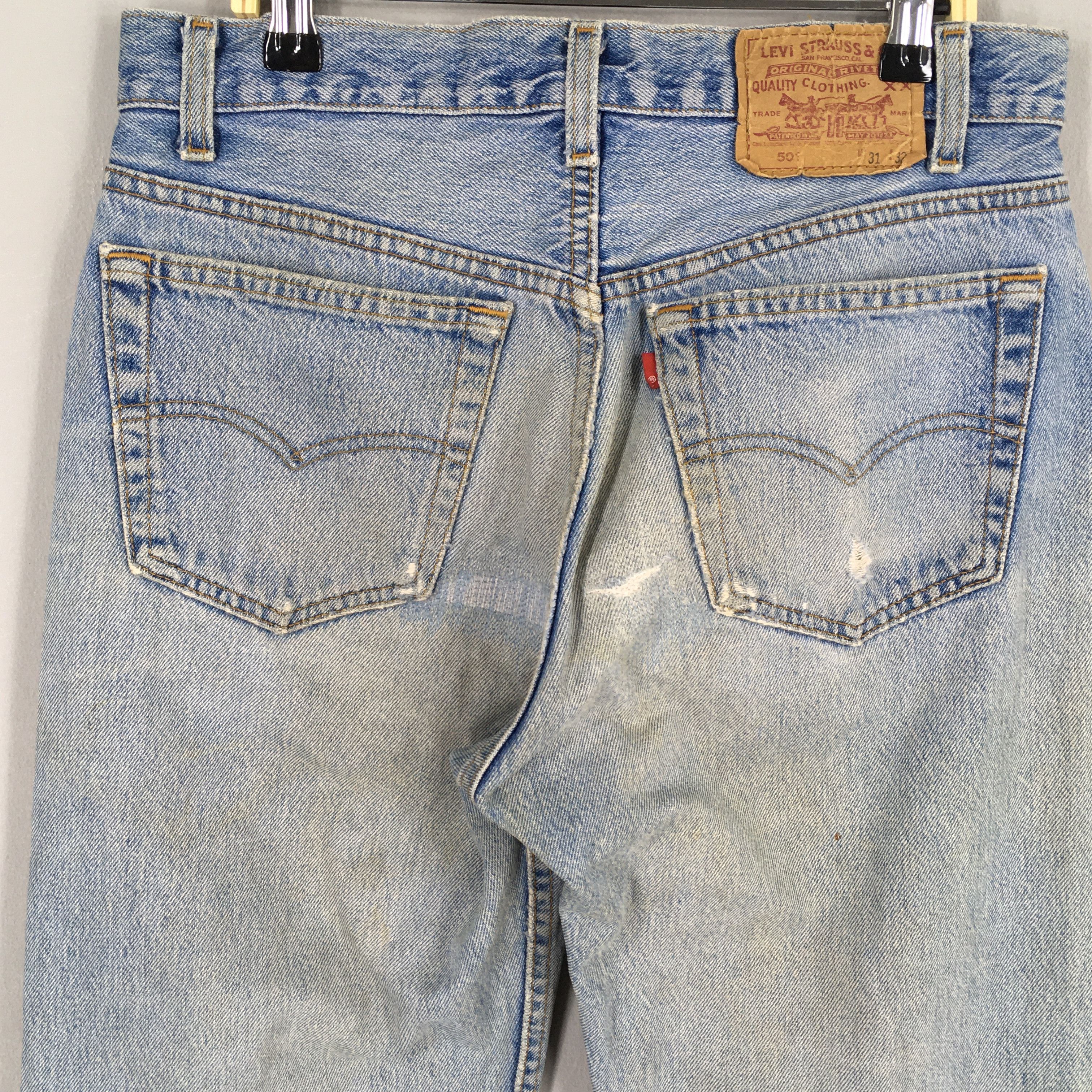 Levi's Size 29x30 Vintage 90s Levi's 501 Faded Blue Jeans S599 Size US 29 - 9 Thumbnail