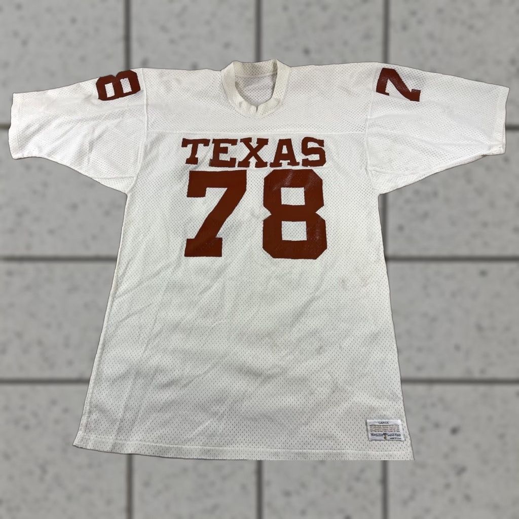 Vintage VINTAGE Medalist Jersey Texas Football White Orange #78 L Men White Jersey Football Texas 90s VINTAGE Size US L / EU 52-54 / 3 - 1 Thumbnail