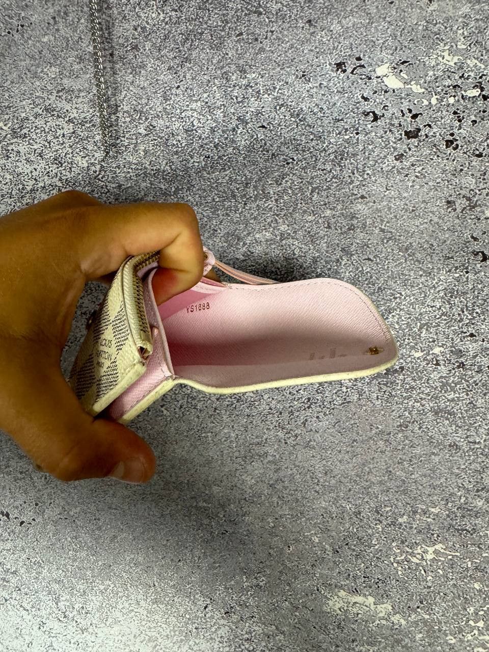 Louis Vuitton Louis Vuitton Damier Azur Canvas Wallet with Pink Button Size ONE SIZE - 10 Thumbnail