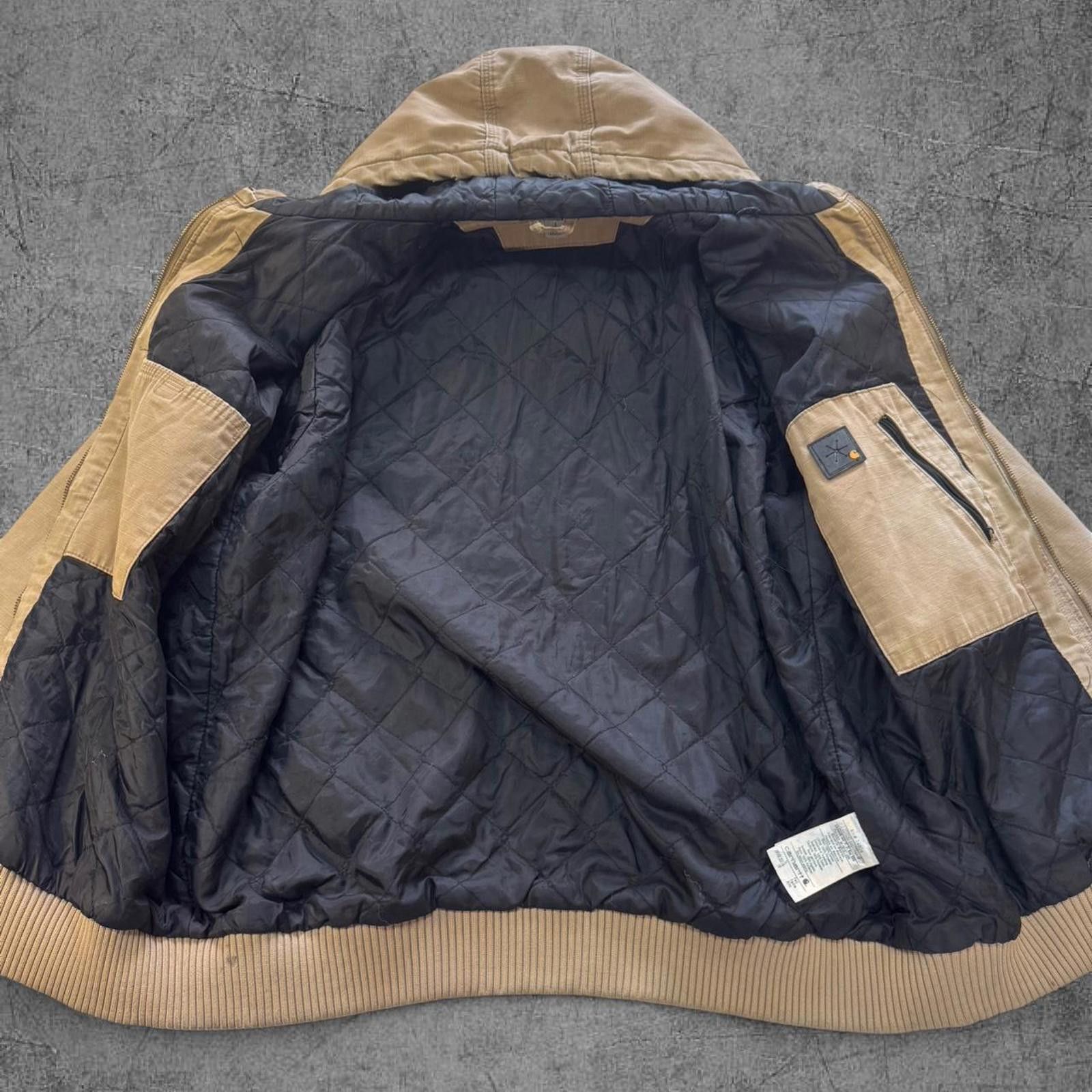 Carhartt Tan Distressed Carhartt Hooded Jacket Size US L / EU 52-54 / 3 - 7 Thumbnail