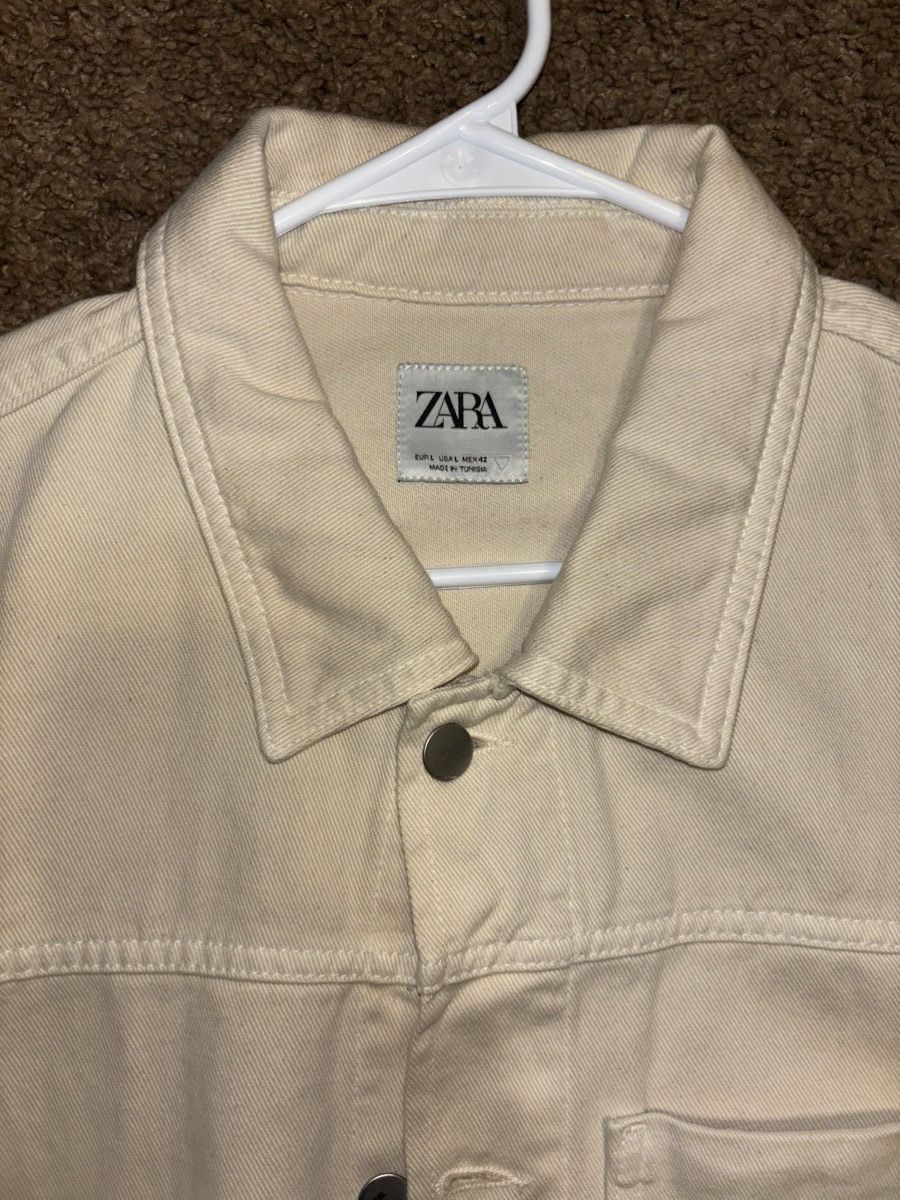 Zara Cream Zara denim jacket size large Size US L / EU 52-54 / 3 - 3 Thumbnail
