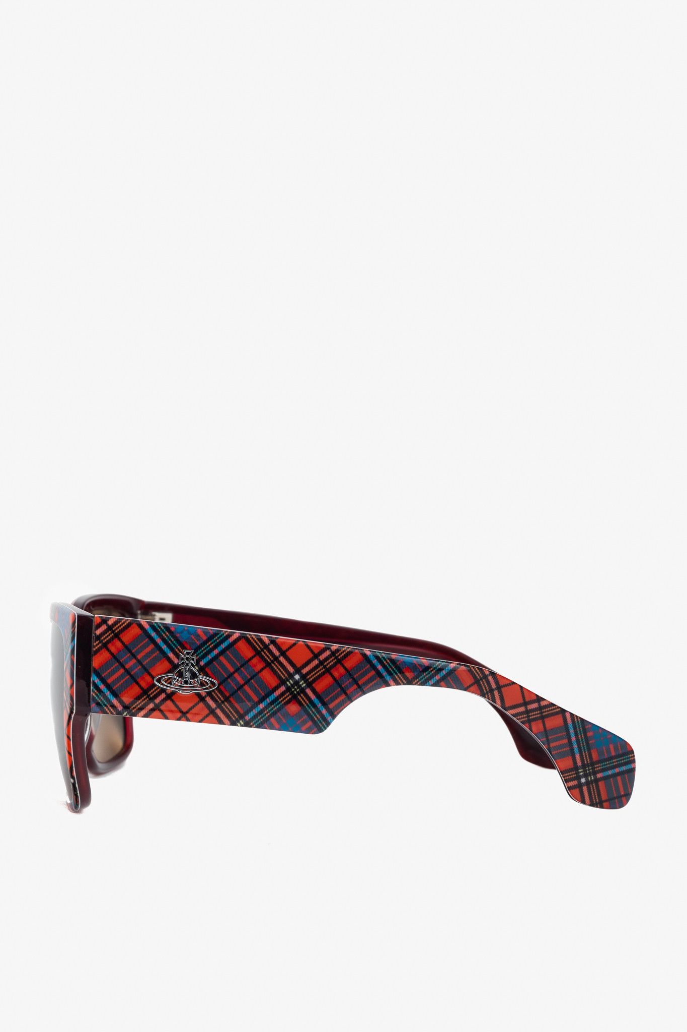 Vivienne Westwood Vivienne Westwood Sun RX 01 Red-Tartan Square Sunglasses Size ONE SIZE - 3 Thumbnail