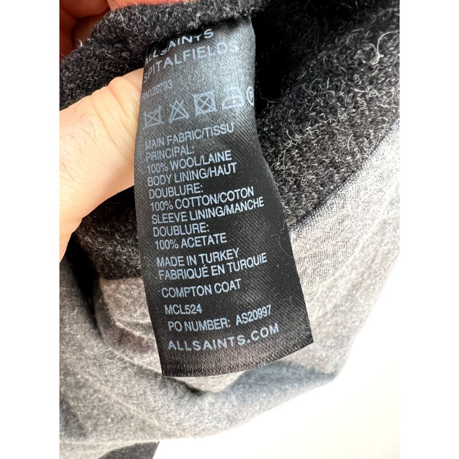 Allsaints AllSaints Compton Coat Men’s Grey 100% Wool Asymmetric Draped Jacket M Gray Wool Coat Mens Size US M / EU 48-50 / 2 - 7 Thumbnail