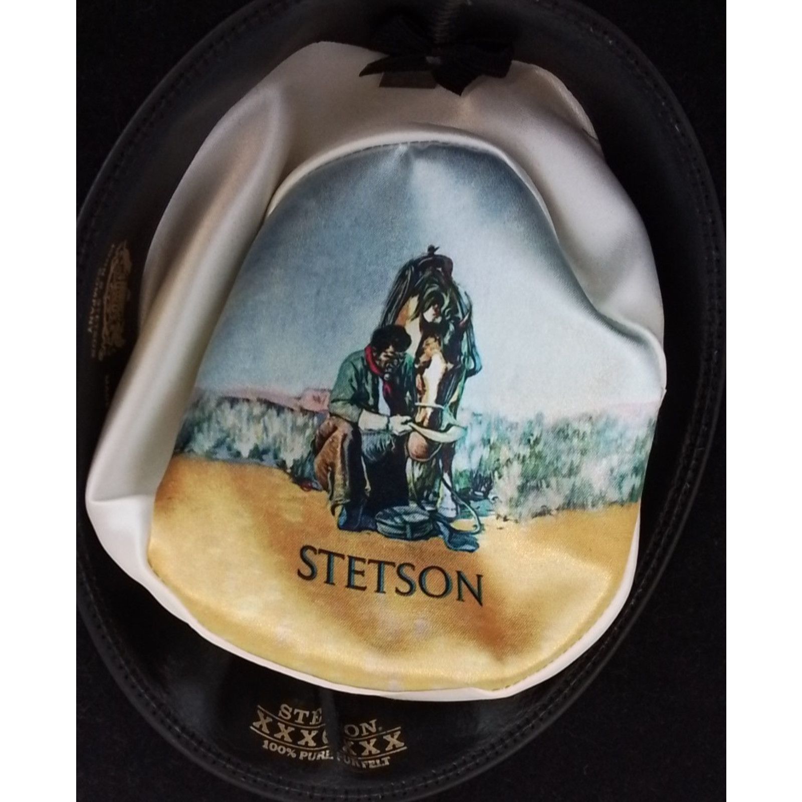 Stetson Stetson Wide Brim Hat 6 3/4 Black Felt Cowboy Hat Western Size ONE SIZE - 7 Thumbnail