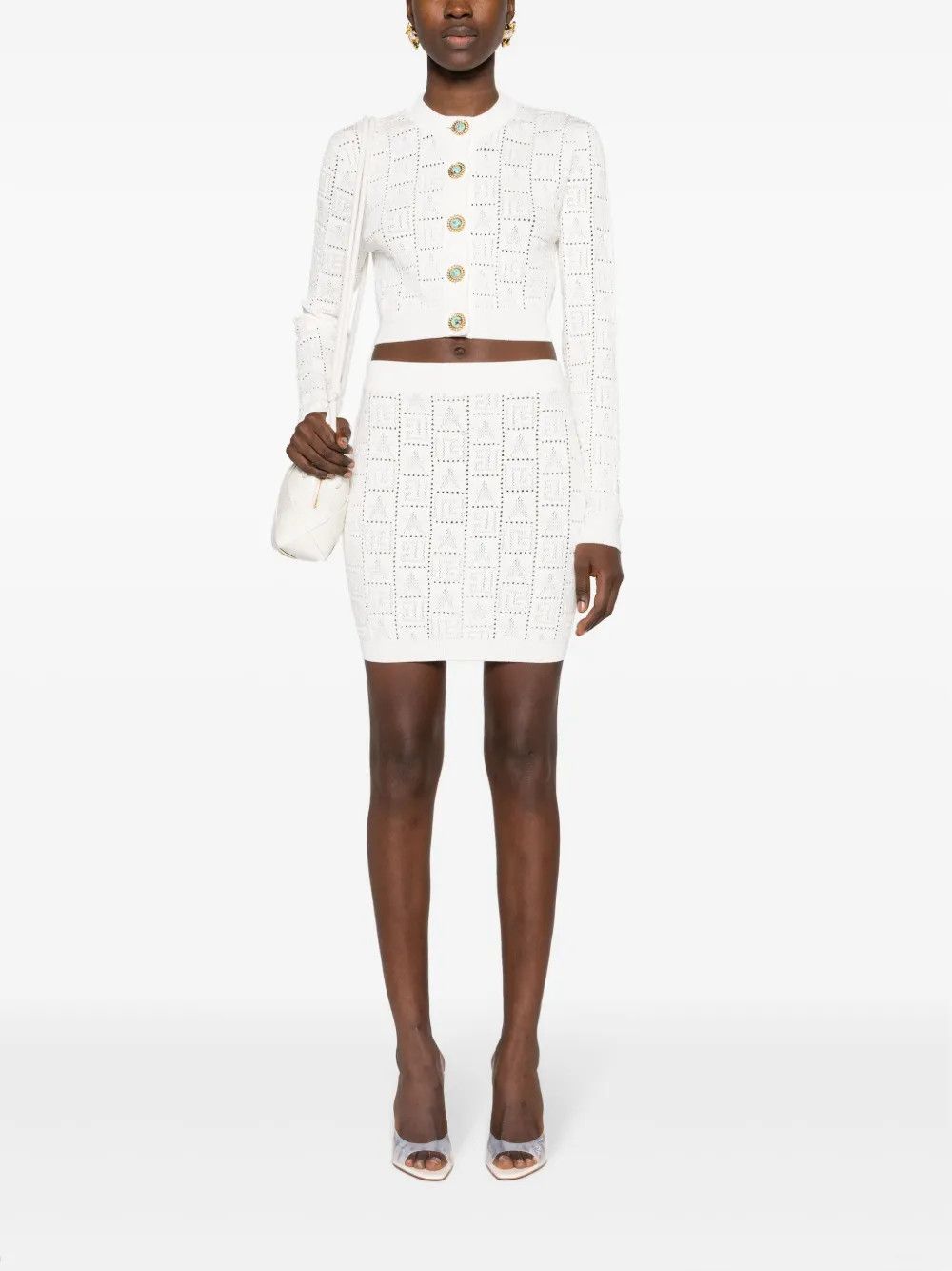 Balmain o1y0625 Cardigan in White Size M / US 6-8 / IT 42-44 - 5 Thumbnail