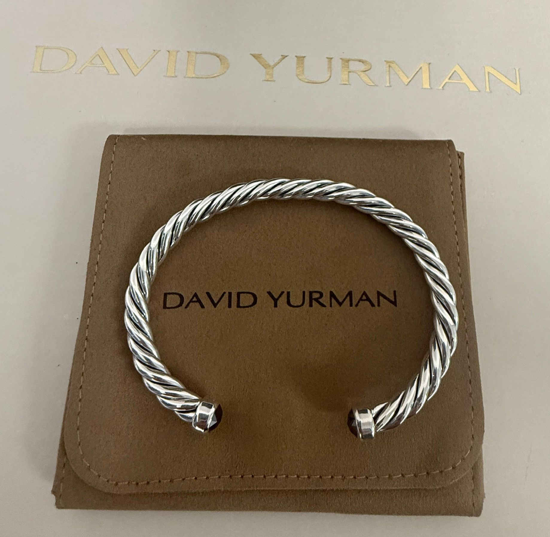 David Yurman david yurman cable black diamond bracelet silver Size ONE SIZE - 1 Thumbnail