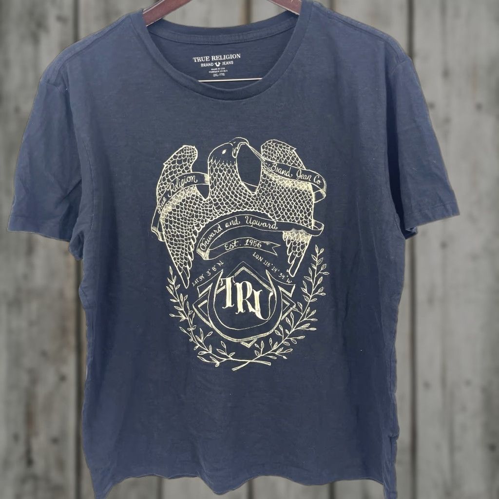 True Religion True Religion T Shirt Mens 2XL Black Eagle Logo 90s Y2k Crew Neck Streetwear Size US XXL / EU 58 / 5 - 1 Thumbnail