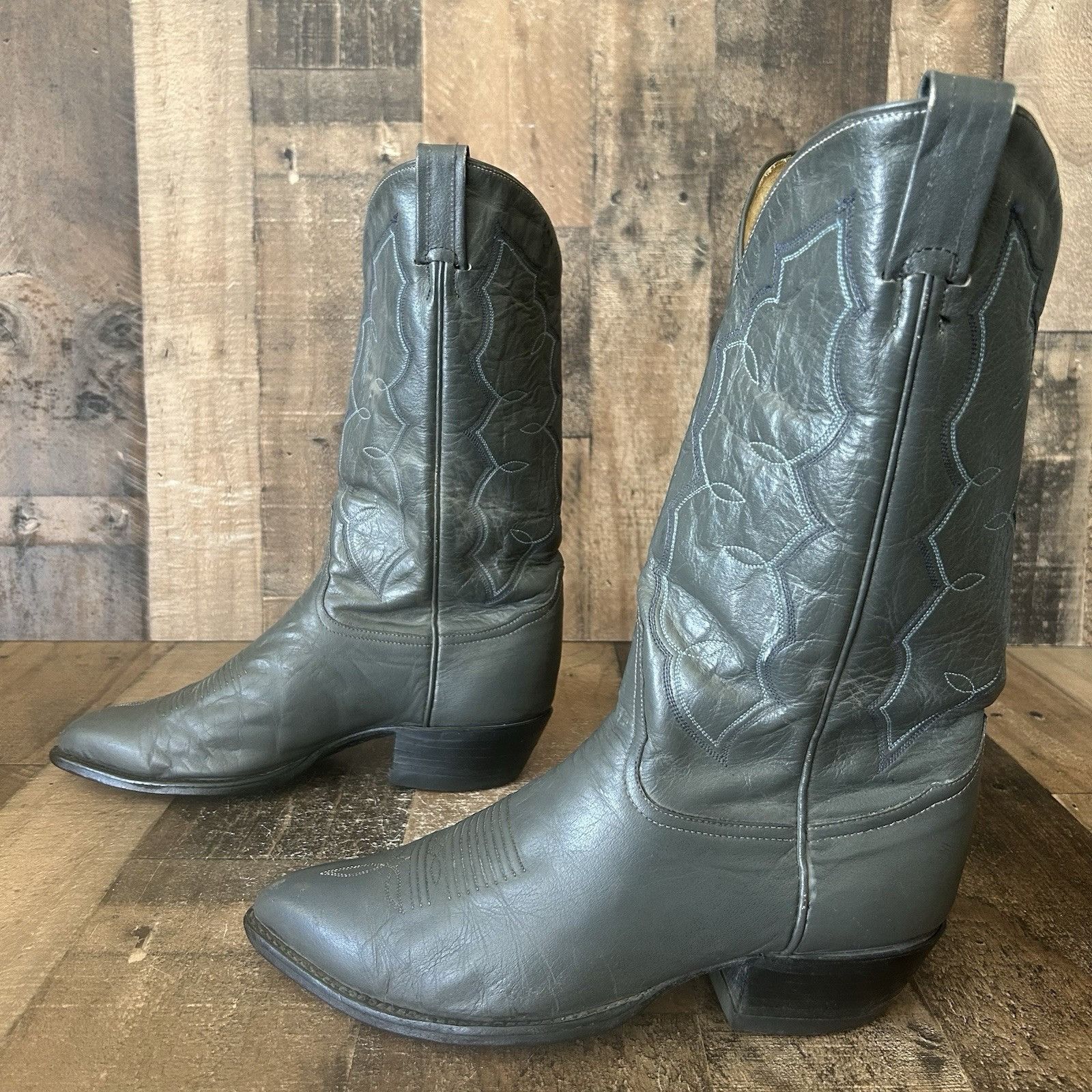 Tony Lama Tony Lama Vintage Gray Western Cowboy Boots Mens 9.5 EE Size US 9.5 / EU 42-43 - 10 Thumbnail