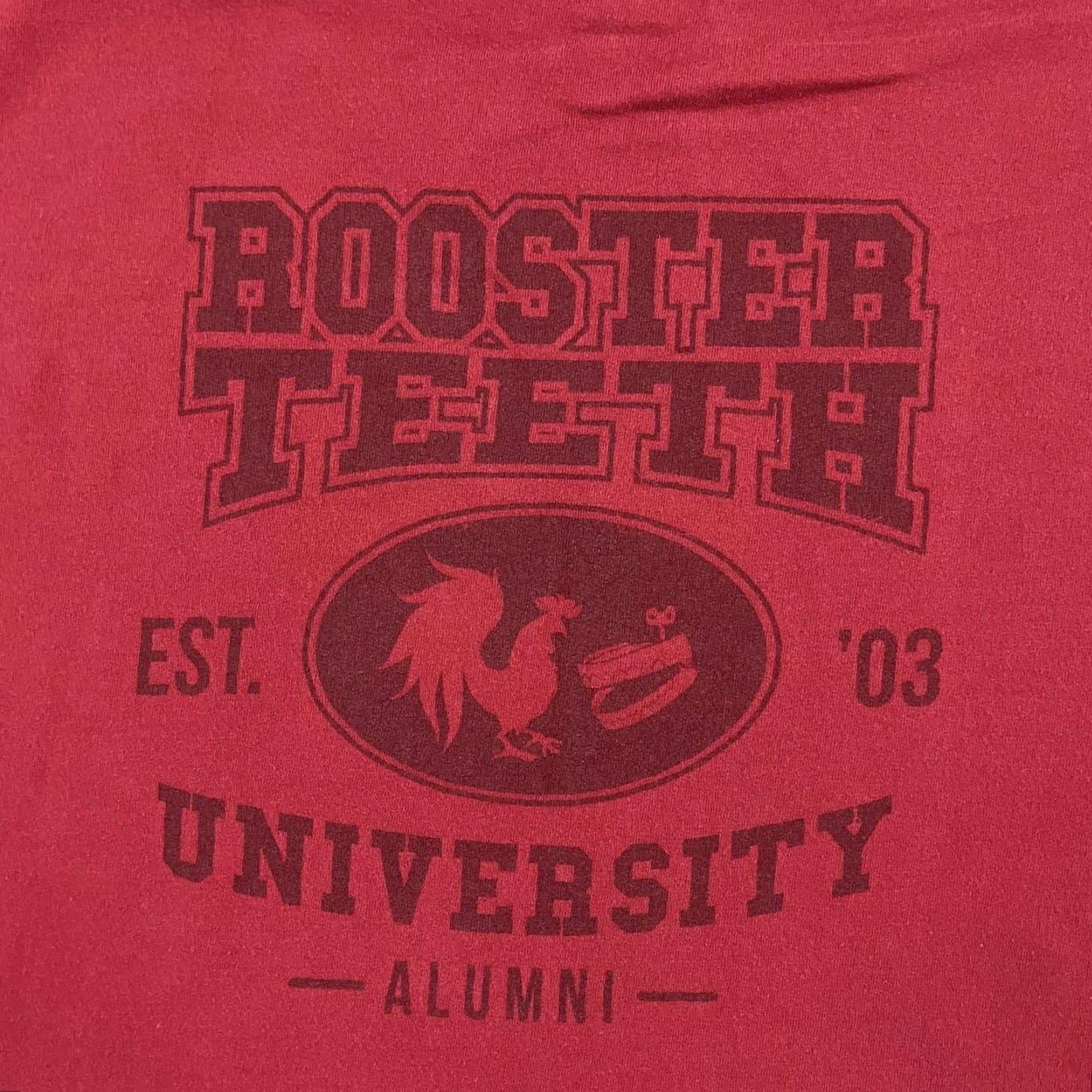 Anvil Rooster Teeth University Mens Large Red Graphic Full Zip Hooded Jacket Alumni Size US L / EU 52-54 / 3 - 2 Thumbnail