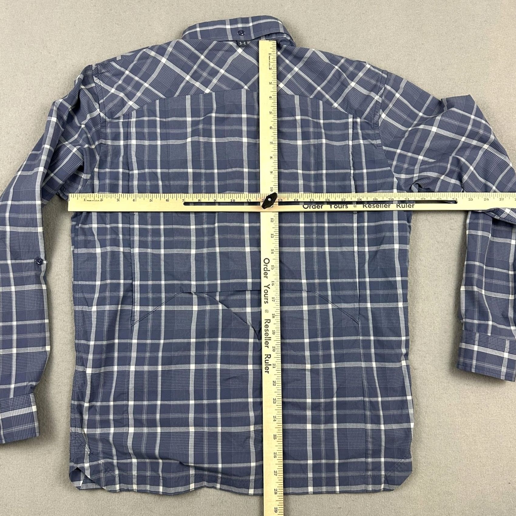 Under Armour Under Armour Shirt Men Medium Blue Plaid Long Sleeve Button Up Fishing Outdoor M Size US M / EU 48-50 / 2 - 6 Thumbnail