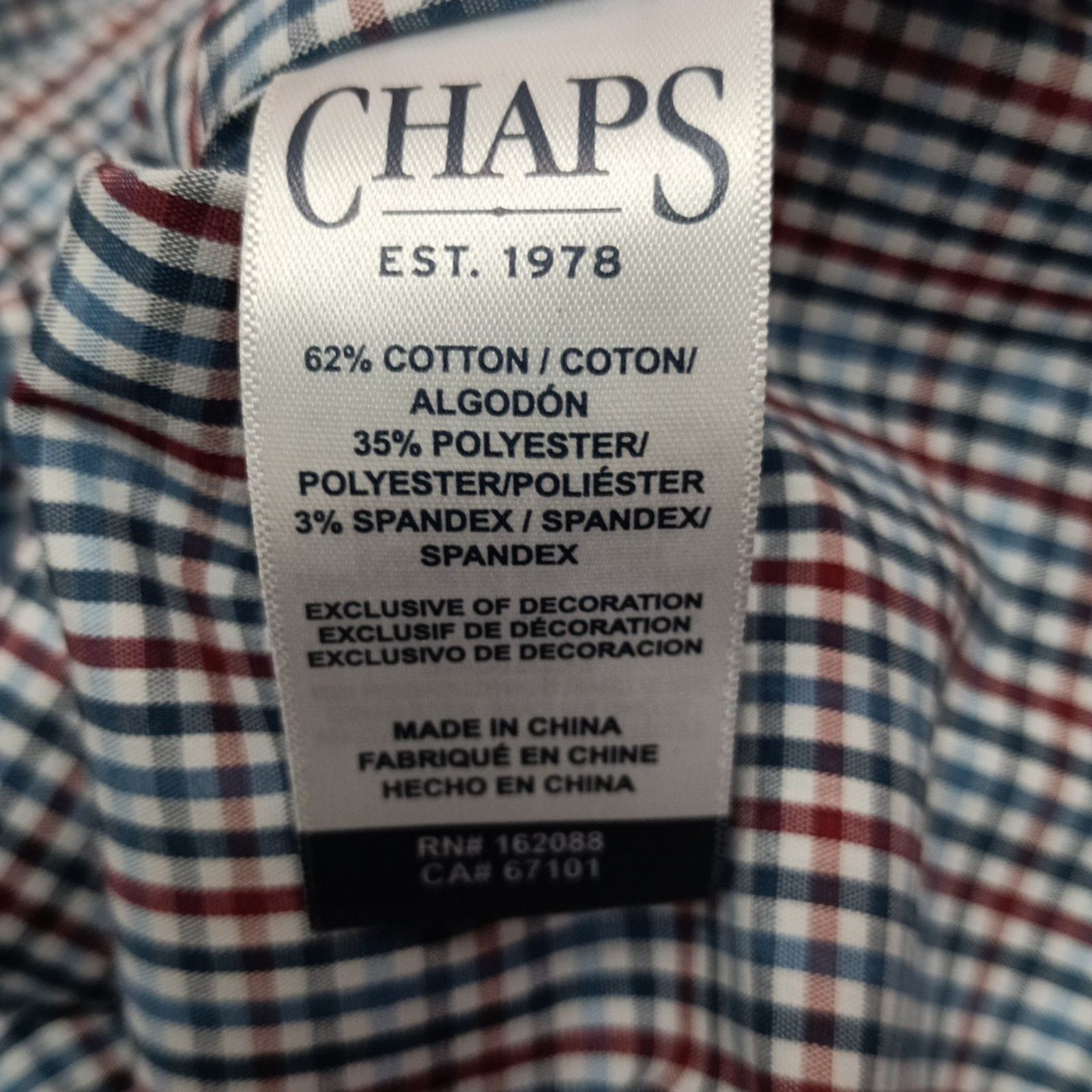 Chaps Chaps Woven Shirt Men's M Stellar Checkered Stretch Classic Size US M / EU 48-50 / 2 - 8 Thumbnail
