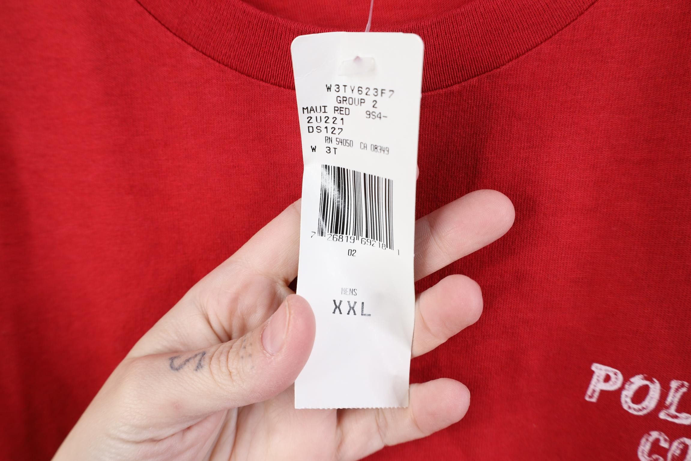 Polo Ralph Lauren Deadstock Vintage 90s Ralph Lauren Chalk Stencil T-Shirt Red Size US XXL / EU 58 / 5 - 7 Thumbnail