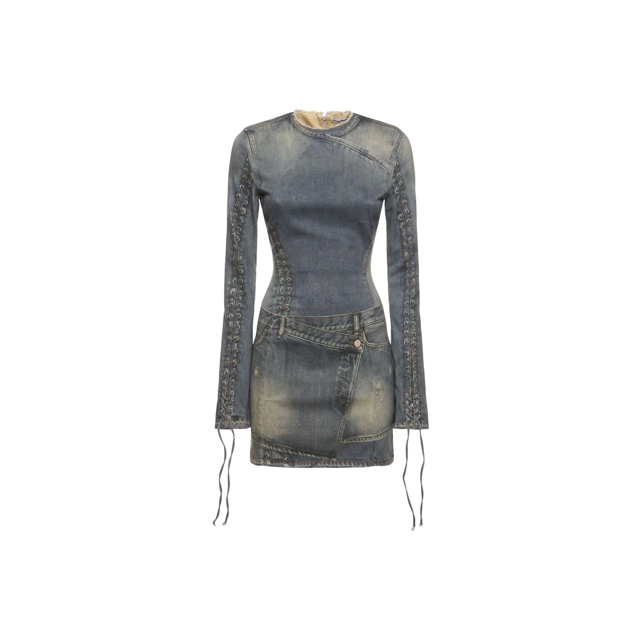 Acne Studios Acne Studios Trompe L'oeil Denim Print Mini Dress 34 Size XS / US 0-2 / IT 36-38 - 1 Thumbnail