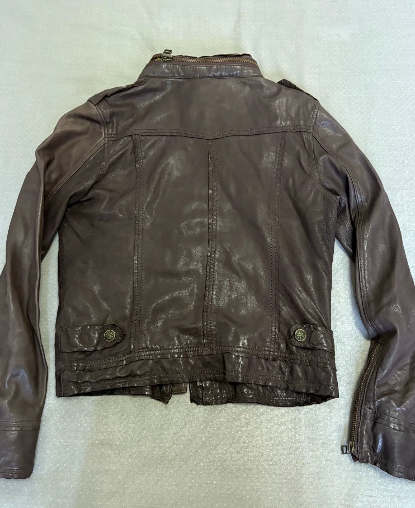 Other Luva+Tram Vintage Leather Jacket Workwear Pockets Slim Short Size US M / EU 48-50 / 2 - 8 Thumbnail