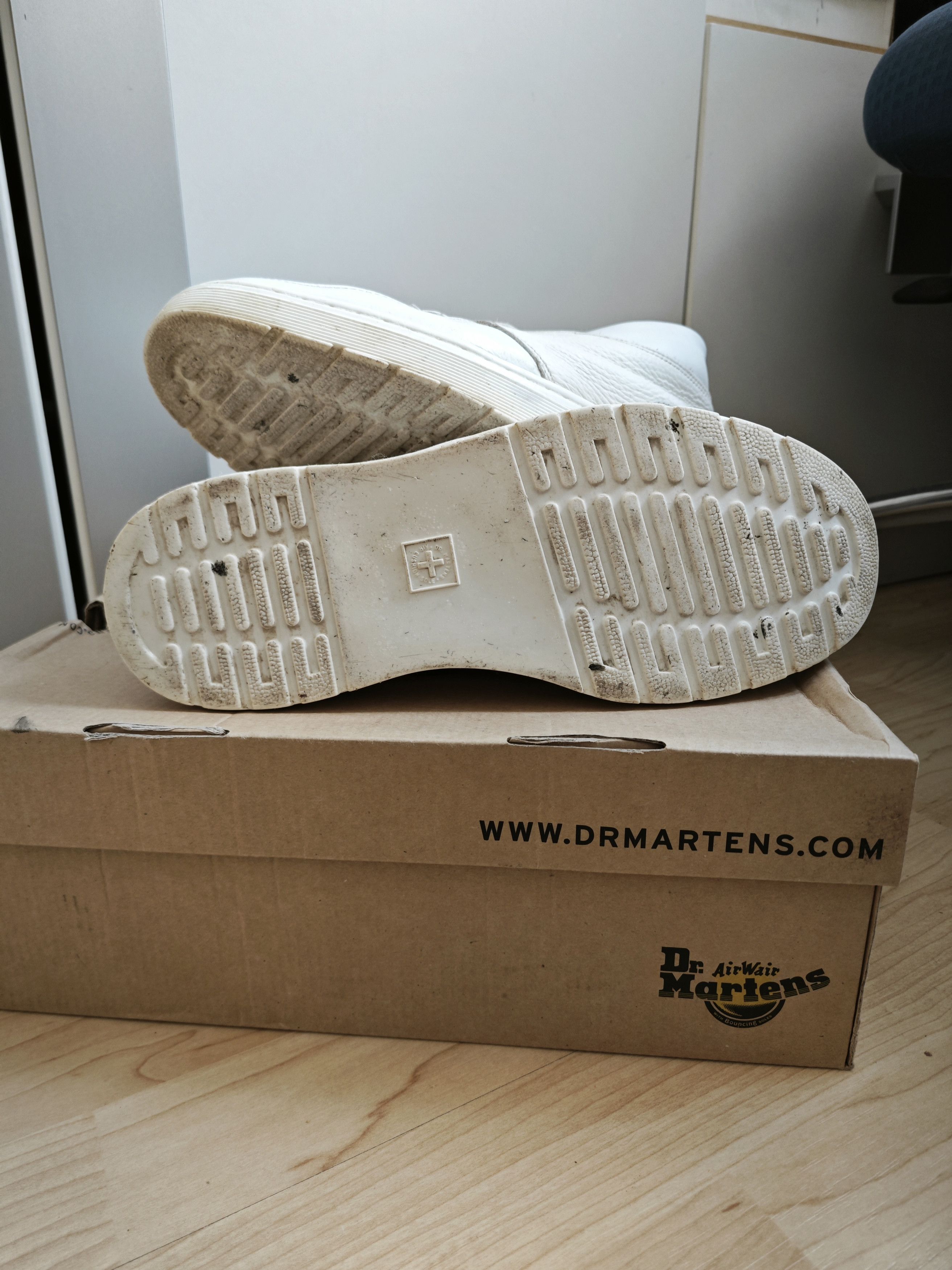 Dr. Martens Martens Jemima White Leather Boots – Size UK 6.5 / EU 40 Size US 10 / IT 40 - 8 Thumbnail