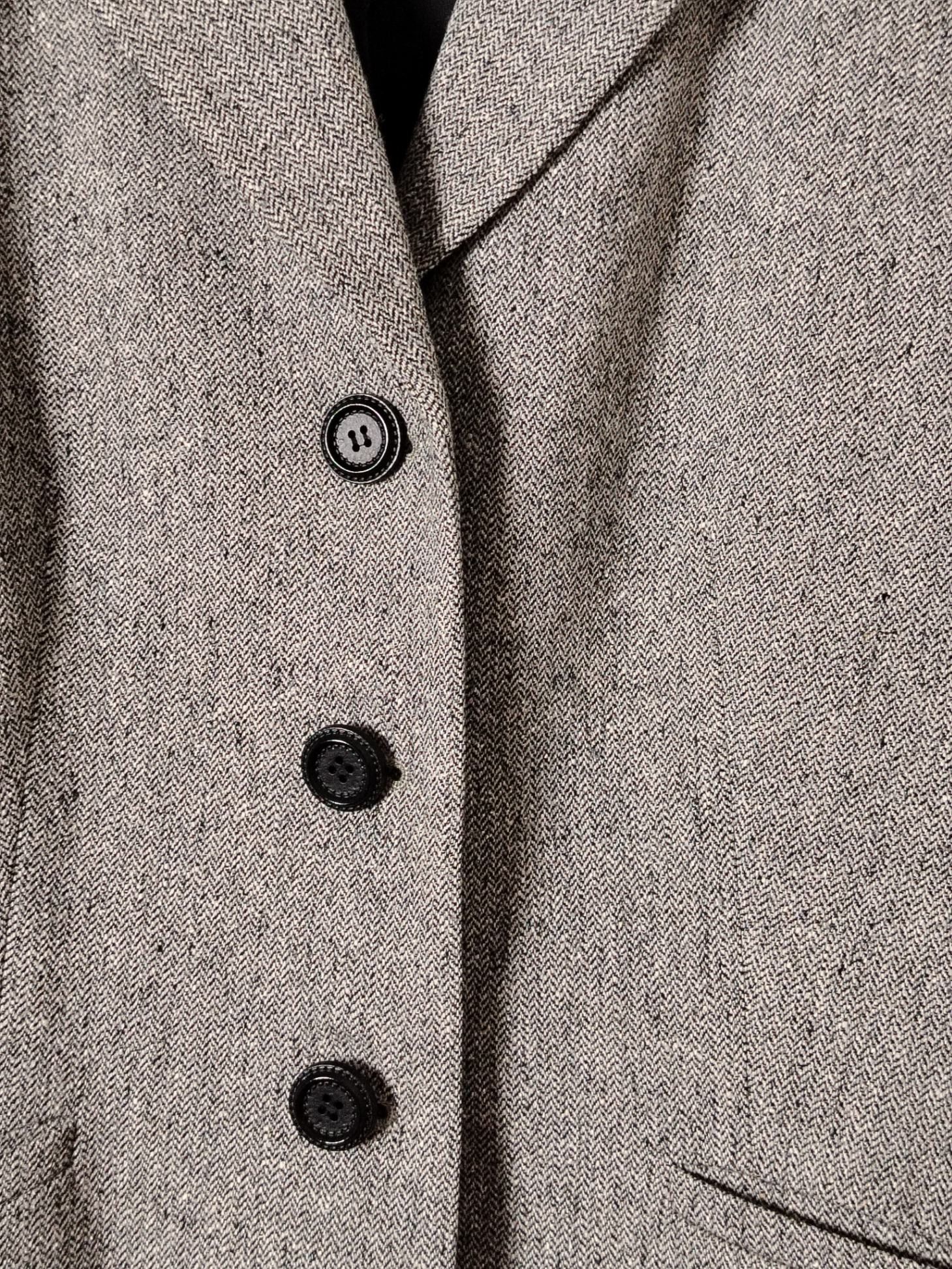Talbots Pre-Loved Blazer Women's Petite 10 Grey Herringbone Single Size L / US 10 / IT 46 - 5 Thumbnail