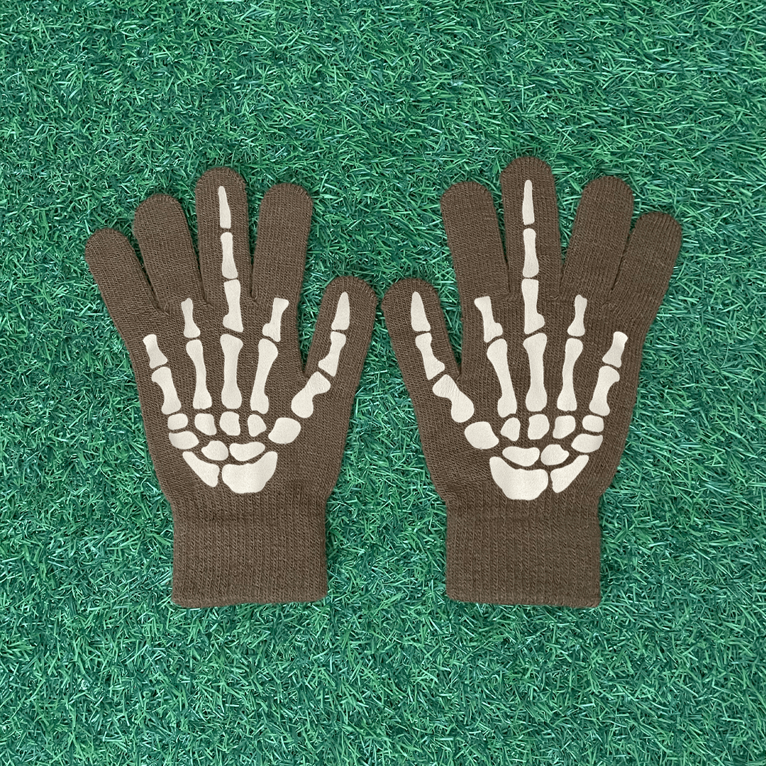 Vintage SKULL MIDDLE FINGER GLOVES Size ONE SIZE - 1 Preview