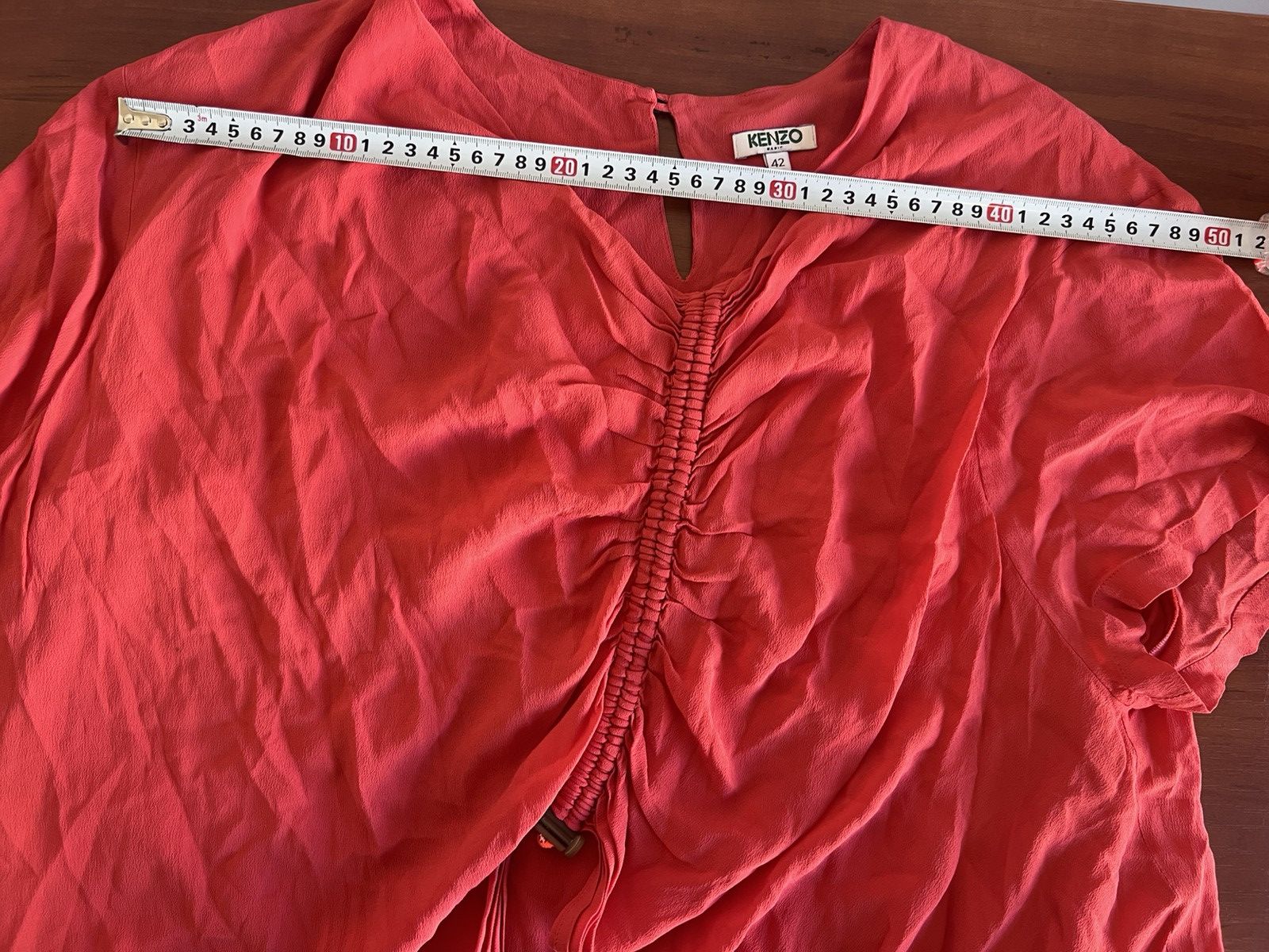 Kenzo Kenzo 41% Silk Blouses Short Sleeve Women’s Red Size M (42) Size M / US 6-8 / IT 42-44 - 9 Thumbnail