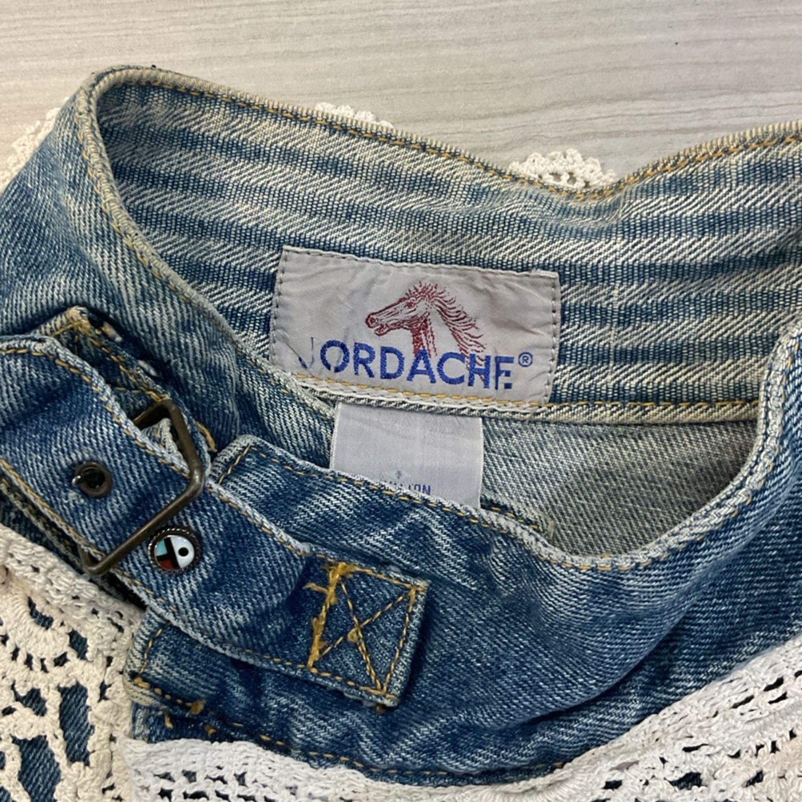 Jordache Vintage 1990s Jordache Cropped Laced Denim Jacket Size S / US 4 / IT 40 - 6 Thumbnail