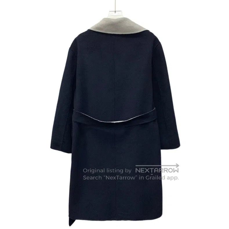 Max Mara Max Mara Blue Grey Cashmere Lapel Double-faced Wear Coat J Size S / US 4 / IT 40 - 2 Thumbnail