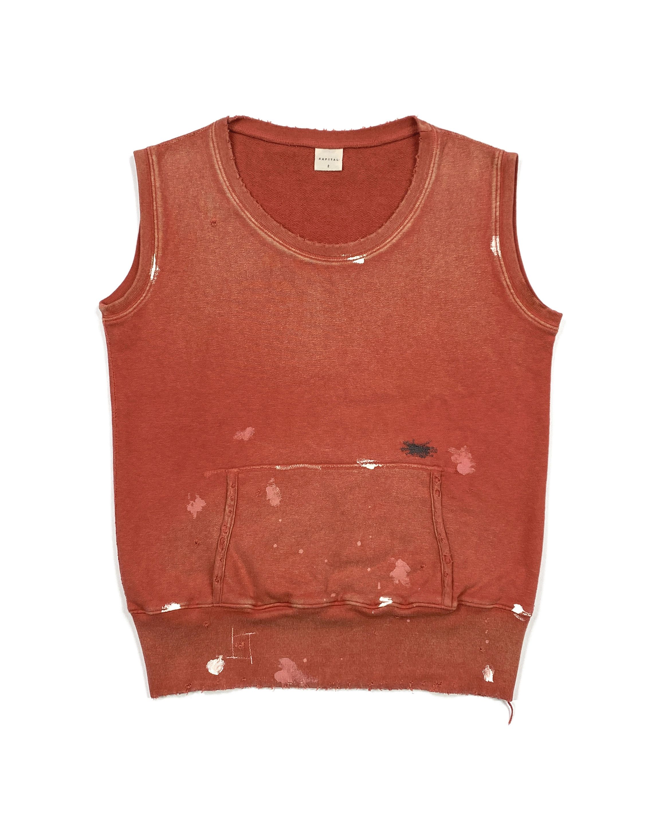 Kapital Painter Sweatshirt Vest - Sun-faded / Distressed / Repaired Size US L / EU 52-54 / 3 - 1 Thumbnail