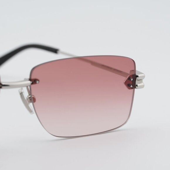 Bottega Veneta Bottega Veneta BV1126S 007 Sunglasses Silver Rectangle Frame Size ONE SIZE - 8 Thumbnail