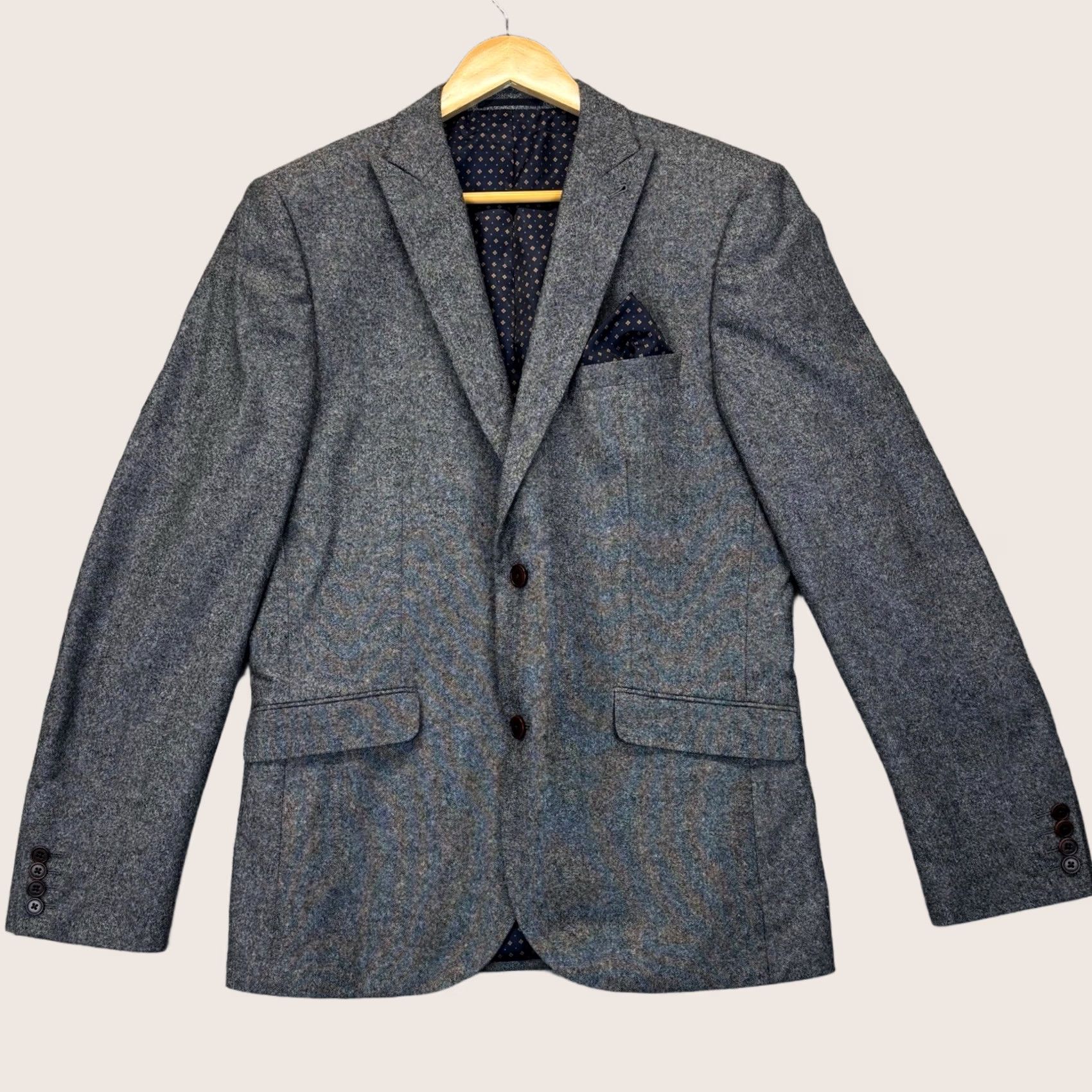 NEXT NEXT Nova Fides Slim Fit Blazer Jacket Long Mens UK42 Grey Wool Blend Vgc Size 42R - 1 Thumbnail