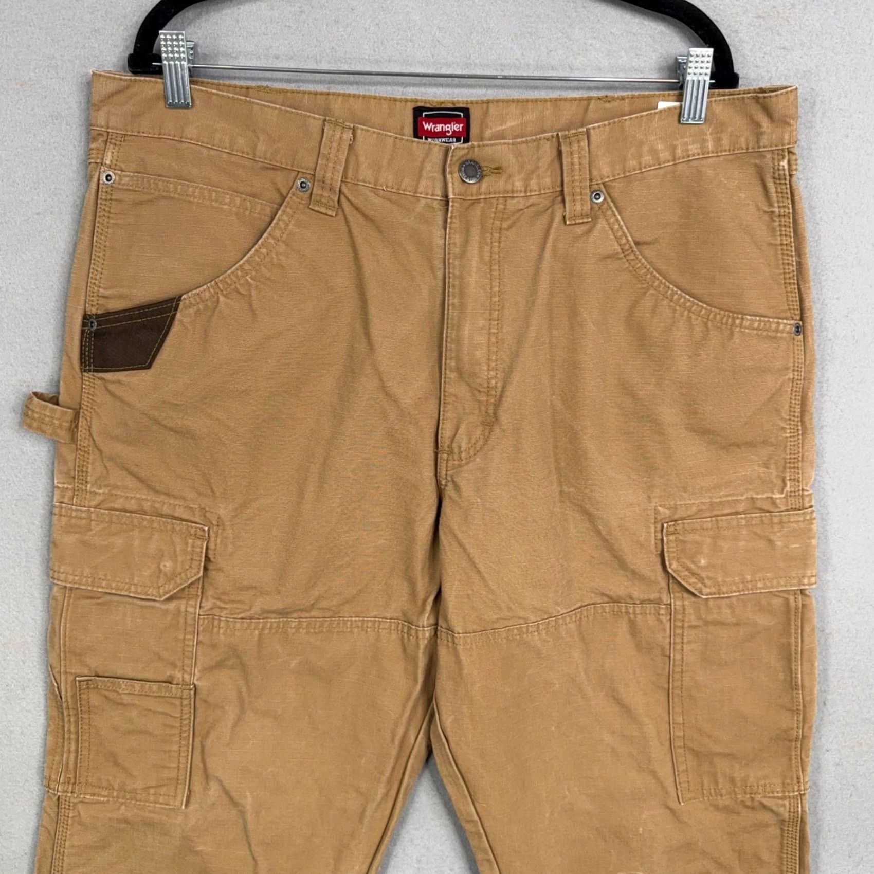Wrangler Wrangler Cargo Pants Mens 38x30 Brown Solid Workwear Canvas Utility Gorpcore Size US 38 / EU 54 - 2 Thumbnail