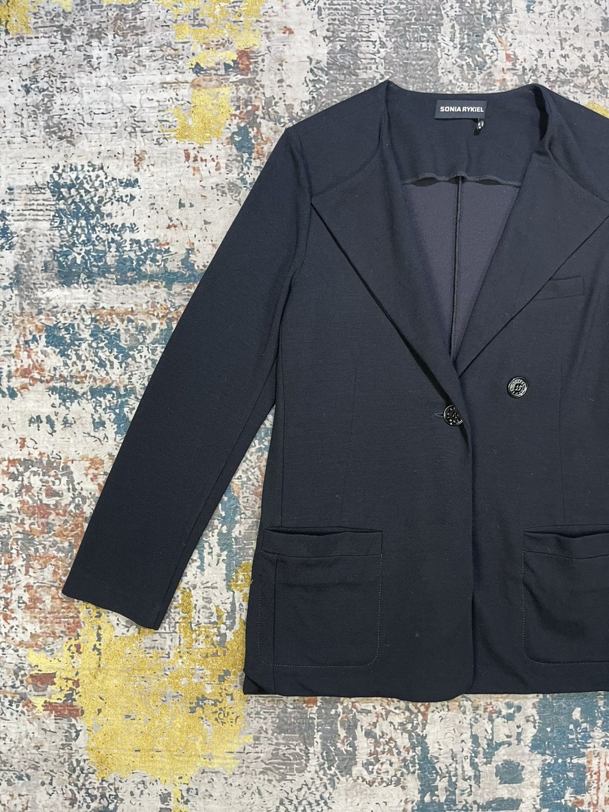 Sonia Rykiel Sonia Rykiel Black Rayon Stretch Jacket Size M / US 6-8 / IT 42-44 - 2 Thumbnail