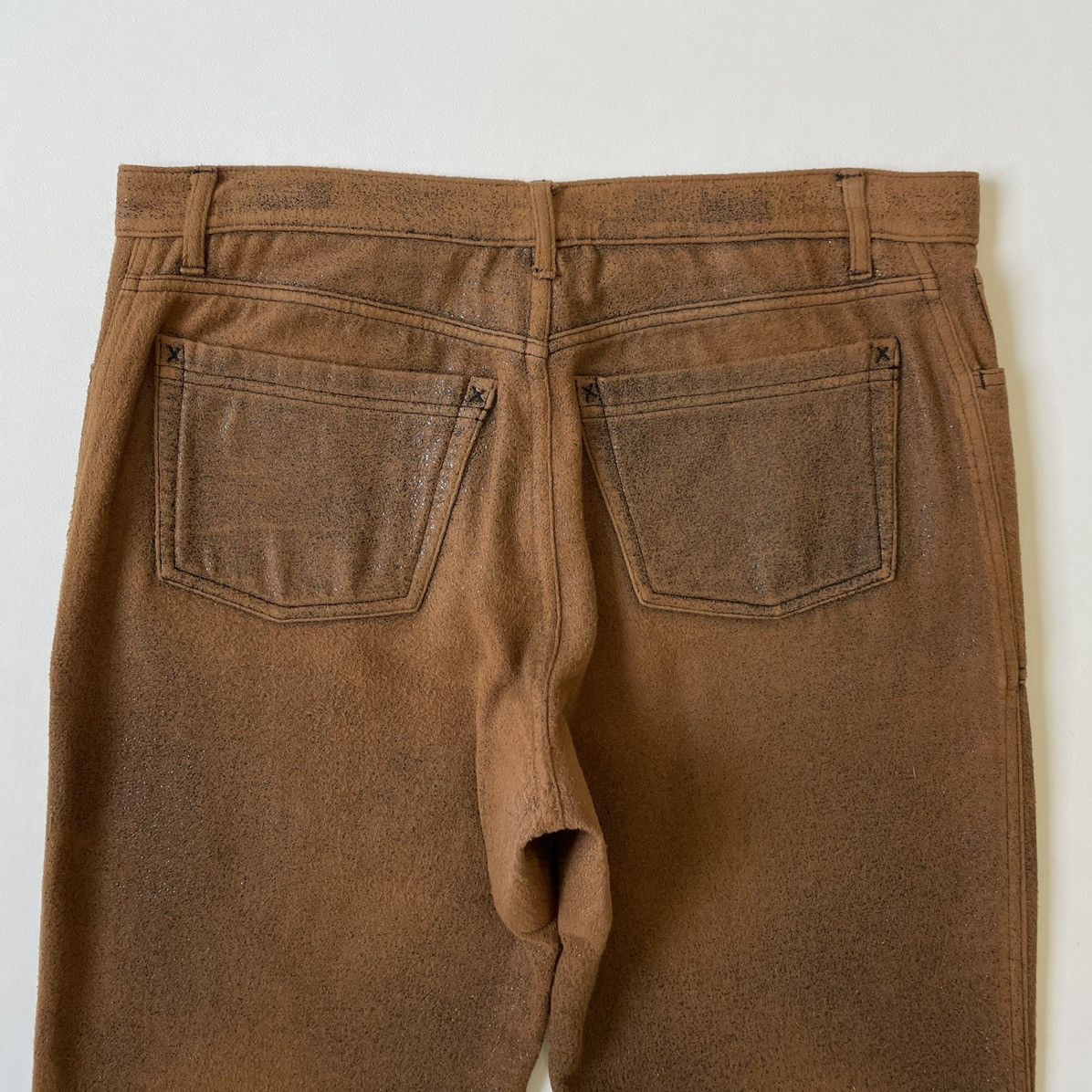 Maison Margiela Early 2000s Cracked Leather Effect Utility Trousers Size US 34 / EU 50 - 18 Thumbnail