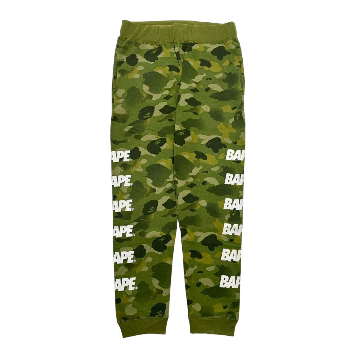 image of Bape Side Logo Camo Sweatpants Green, Men's (Size 36)