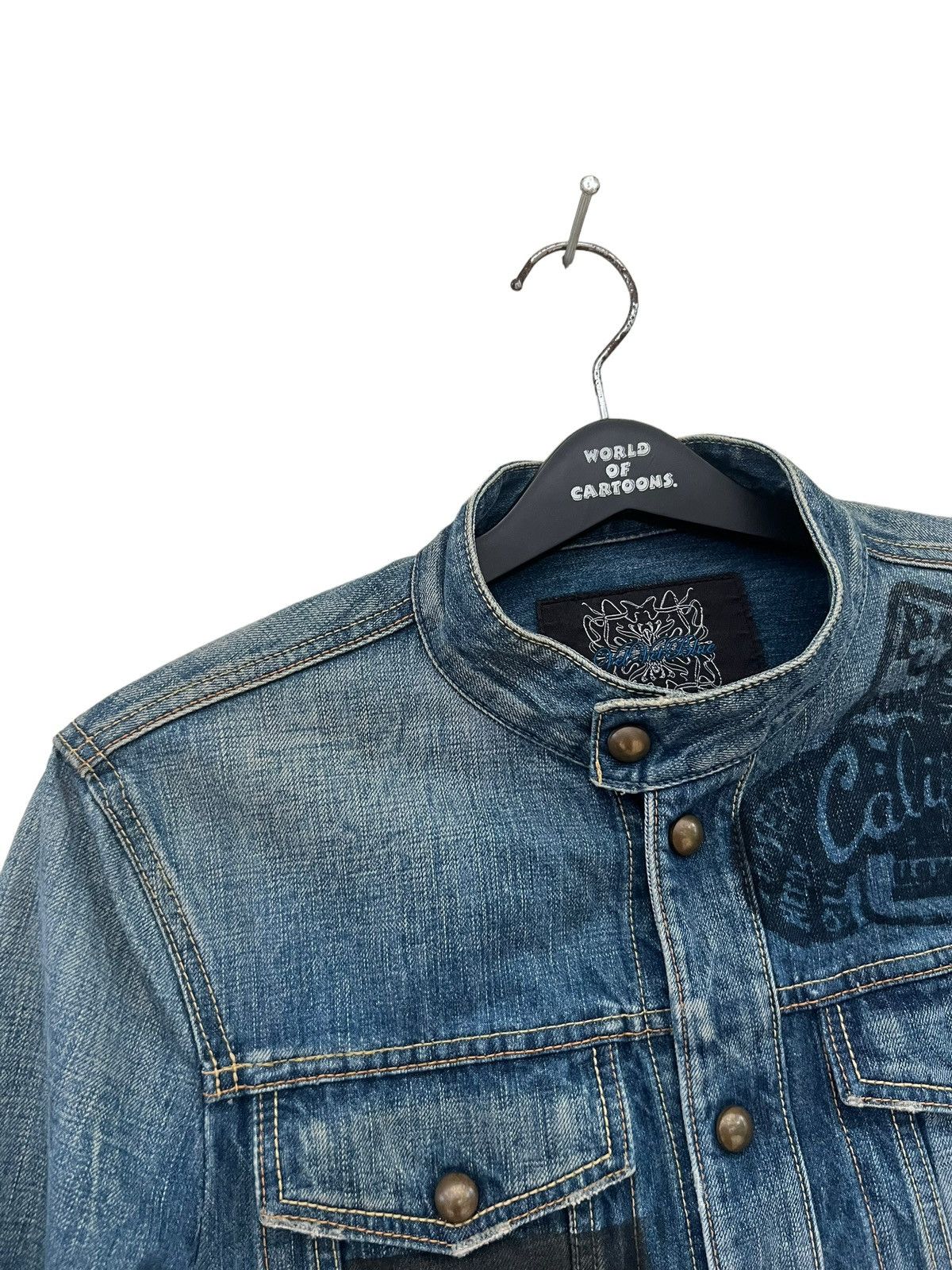 Japanese Brand Velvet Blue Japan Panter Denim Cafe Racer Jacket Size US M / EU 48-50 / 2 - 7 Thumbnail