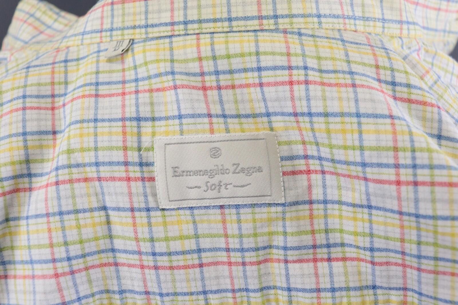 Ermenegildo Zegna Zegna Sport Soft Multicolor Check Oxford Shirt Size M 3 Size US M / EU 48-50 / 2 - 12 Thumbnail