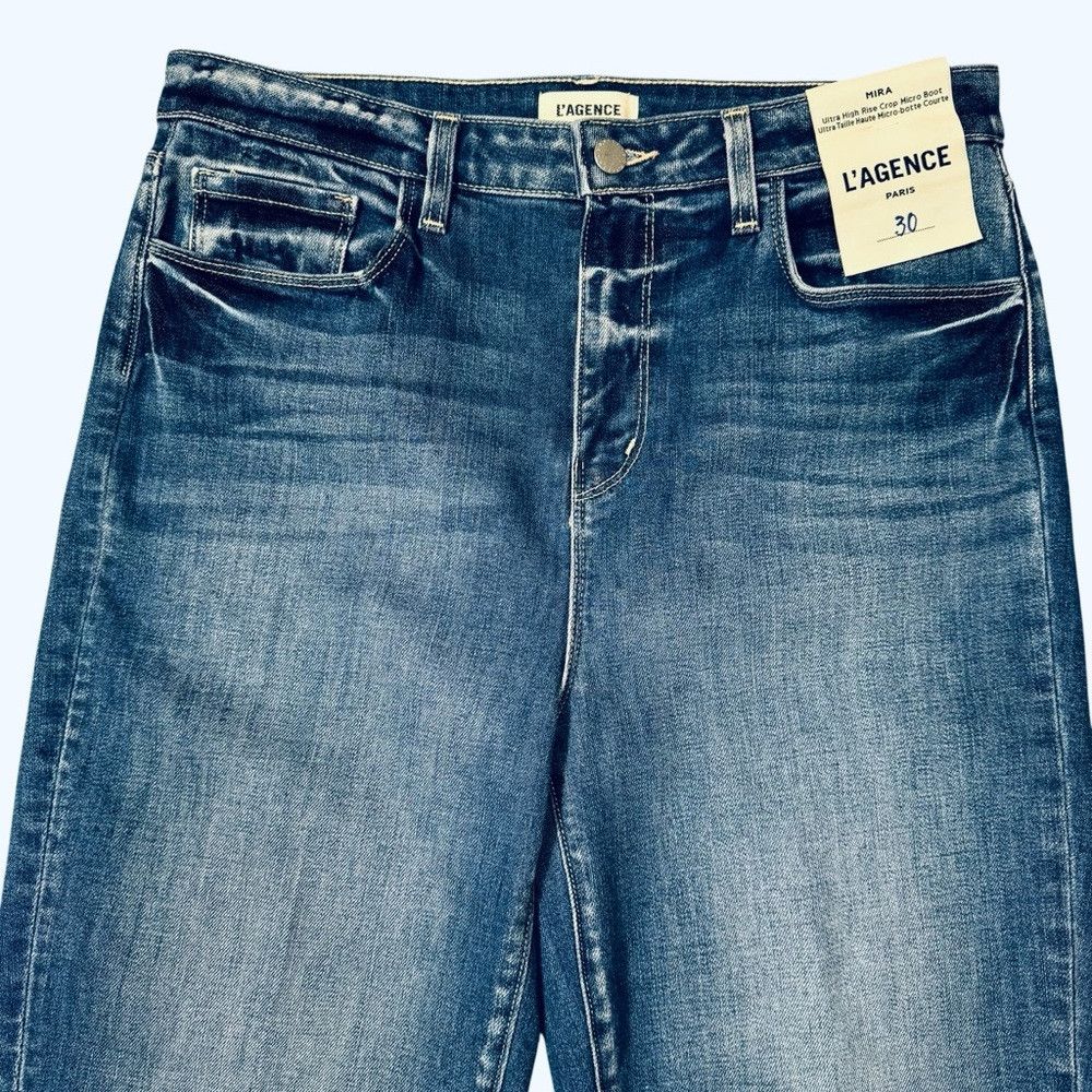 L'AGENCE NWT New $285 L'AGENCE Mira Crop Bootcut Jeans In Hampton Si Size 30" / US 8 / IT 44 - 9 Thumbnail