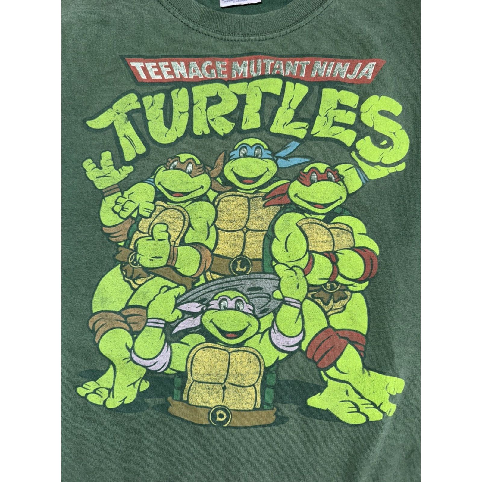 Vintage VINTAGE TMNT T-SHIRT Green Small Mens Sculpted by Teenage Mutant Ninja Turtles T-Shirt 17x25 Small Green TMNT Men Shirts Mens Size US S / EU 44-46 / 1 - 2 Thumbnail